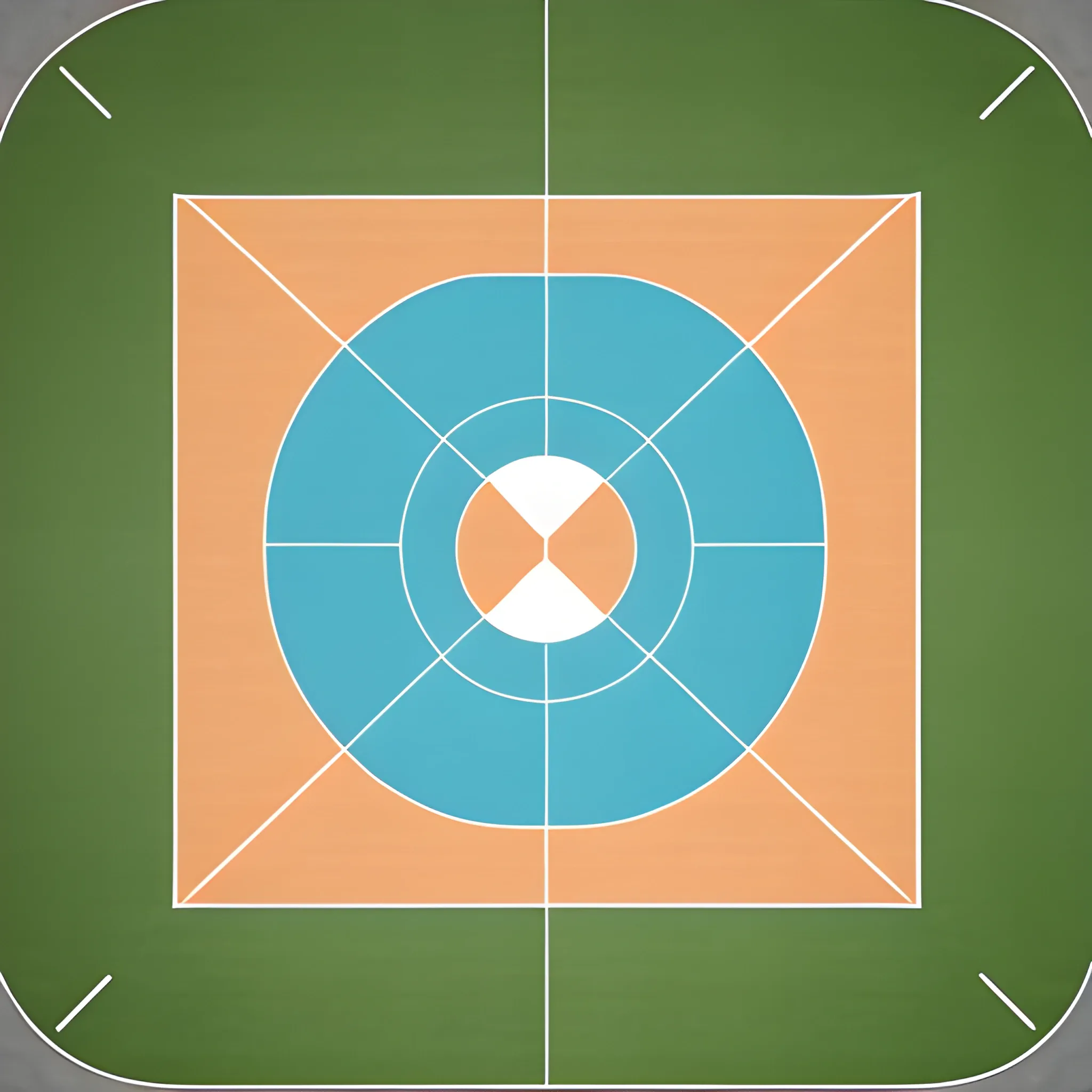 basketball court with a perspective view from above with its markings and with its hoops