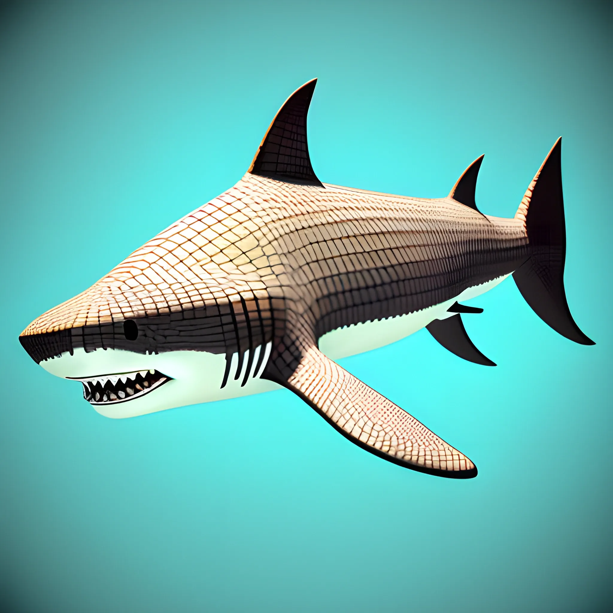 shark mosiac, 3D