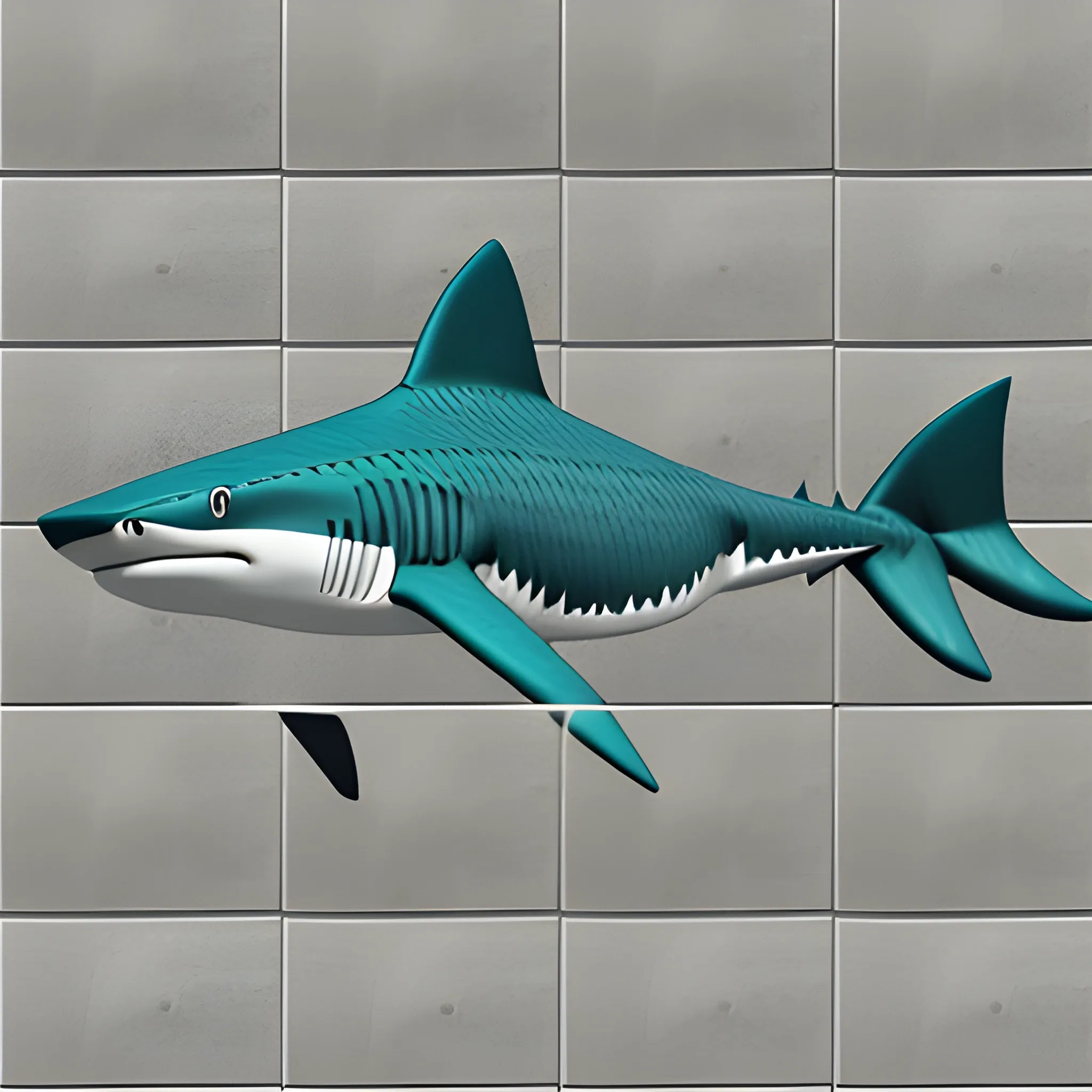 shark mosiac, 3D