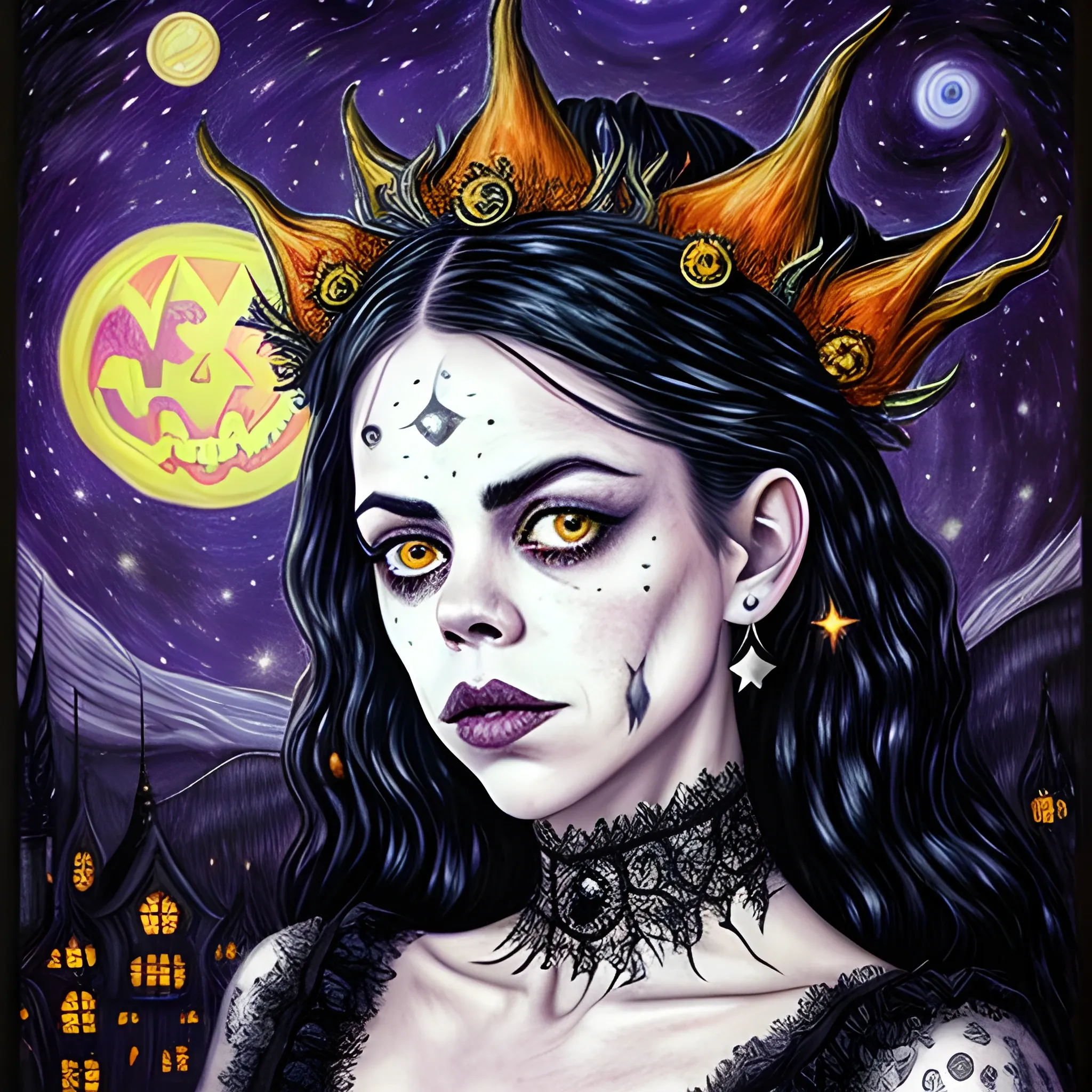 finely detailed eyes, Fairuza Balk as a Halloween Witch with an ... -  Arthub.ai