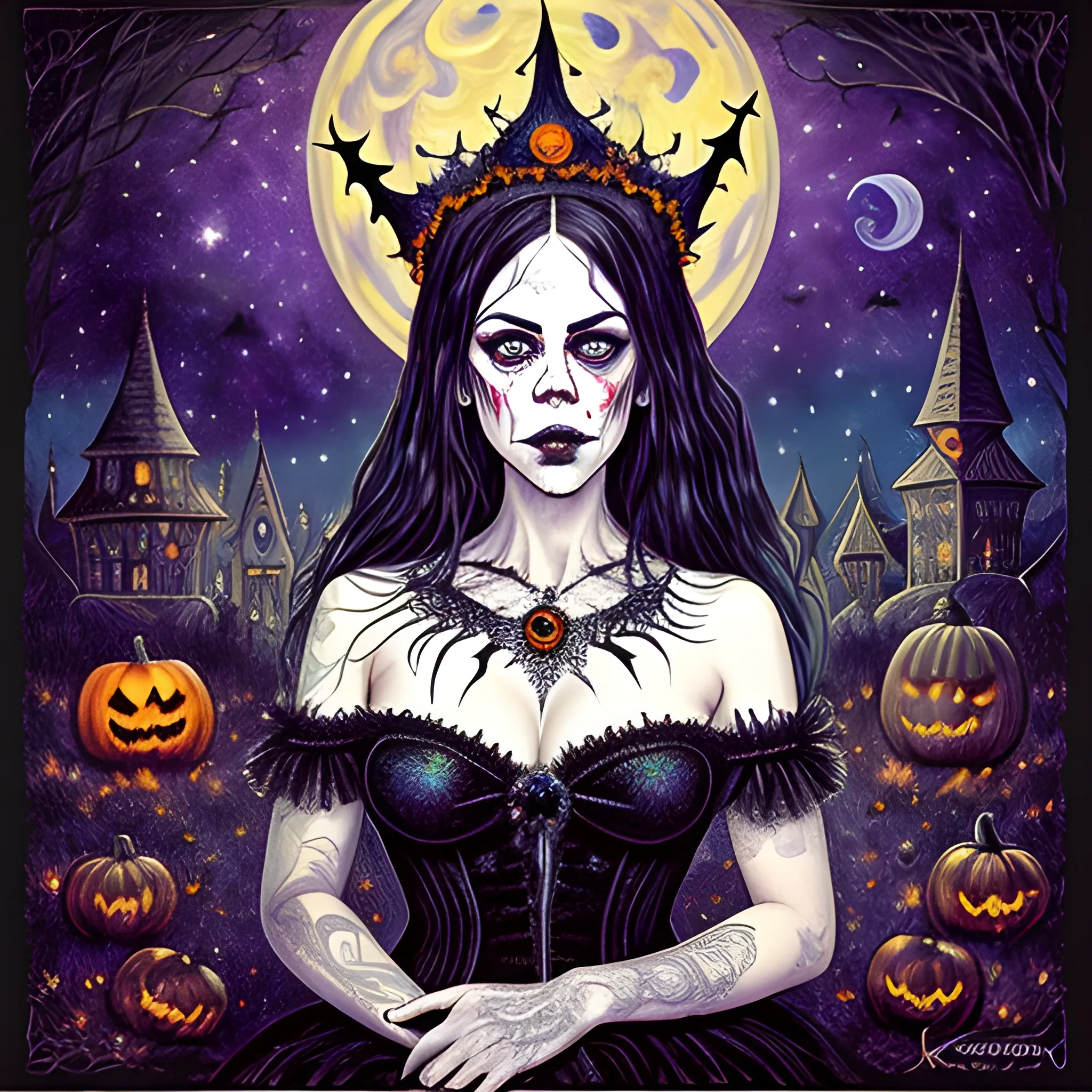 finely detailed eyes, Fairuza Balk as a Halloween Witch with an ... -  Arthub.ai