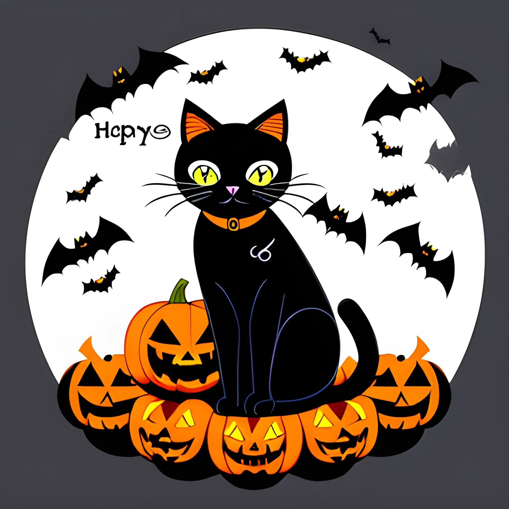 cat halloween, vector art, Cartoon