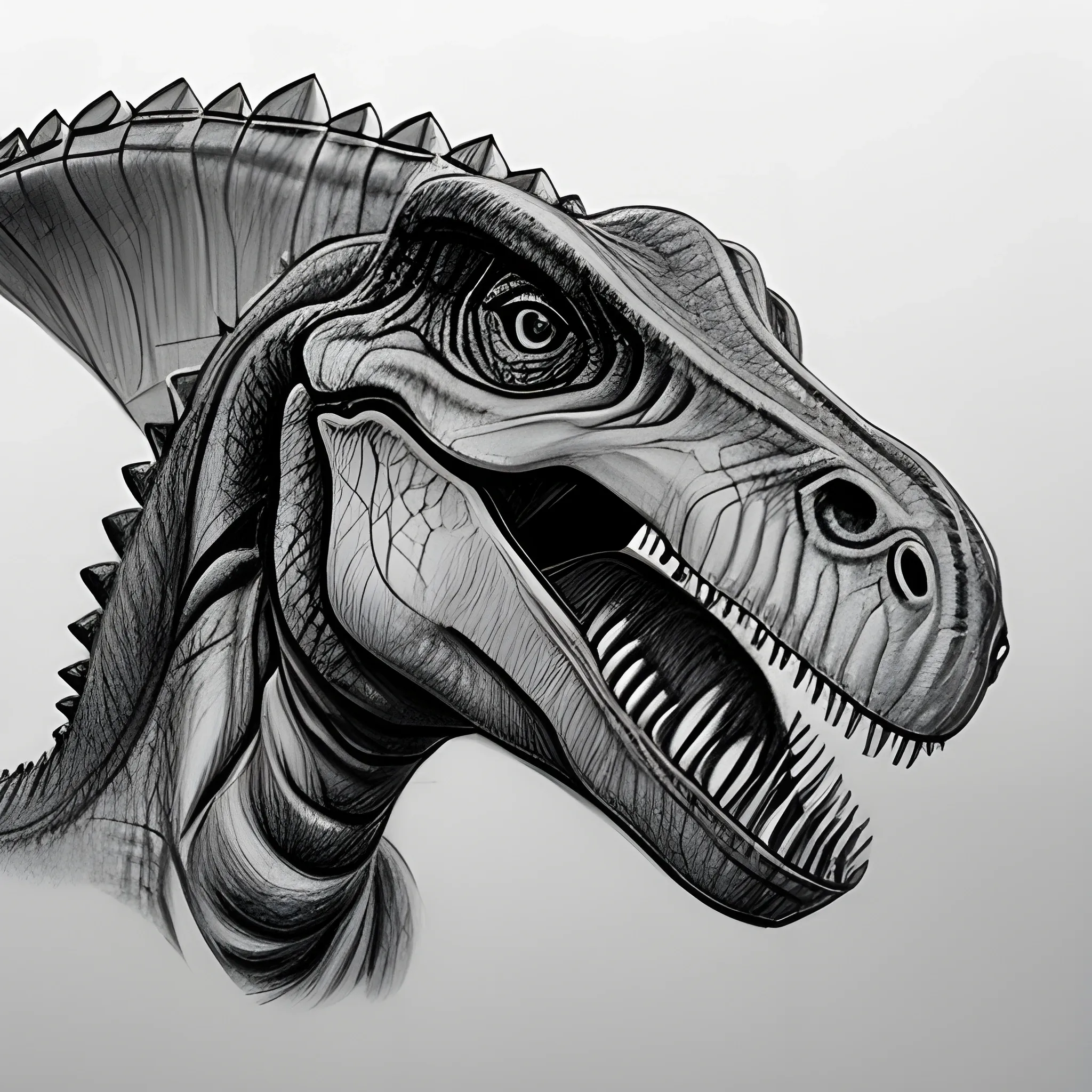 Commissioned piece of a retro style large theropod dinosaur. Ballpoint pen.  : r/Dinosaurs