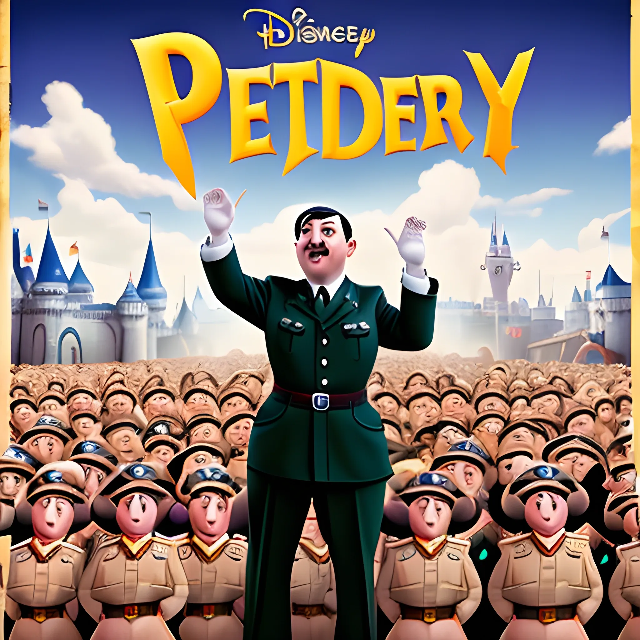 Adolf Hitler Speech Disney Pixar Style Film Poster