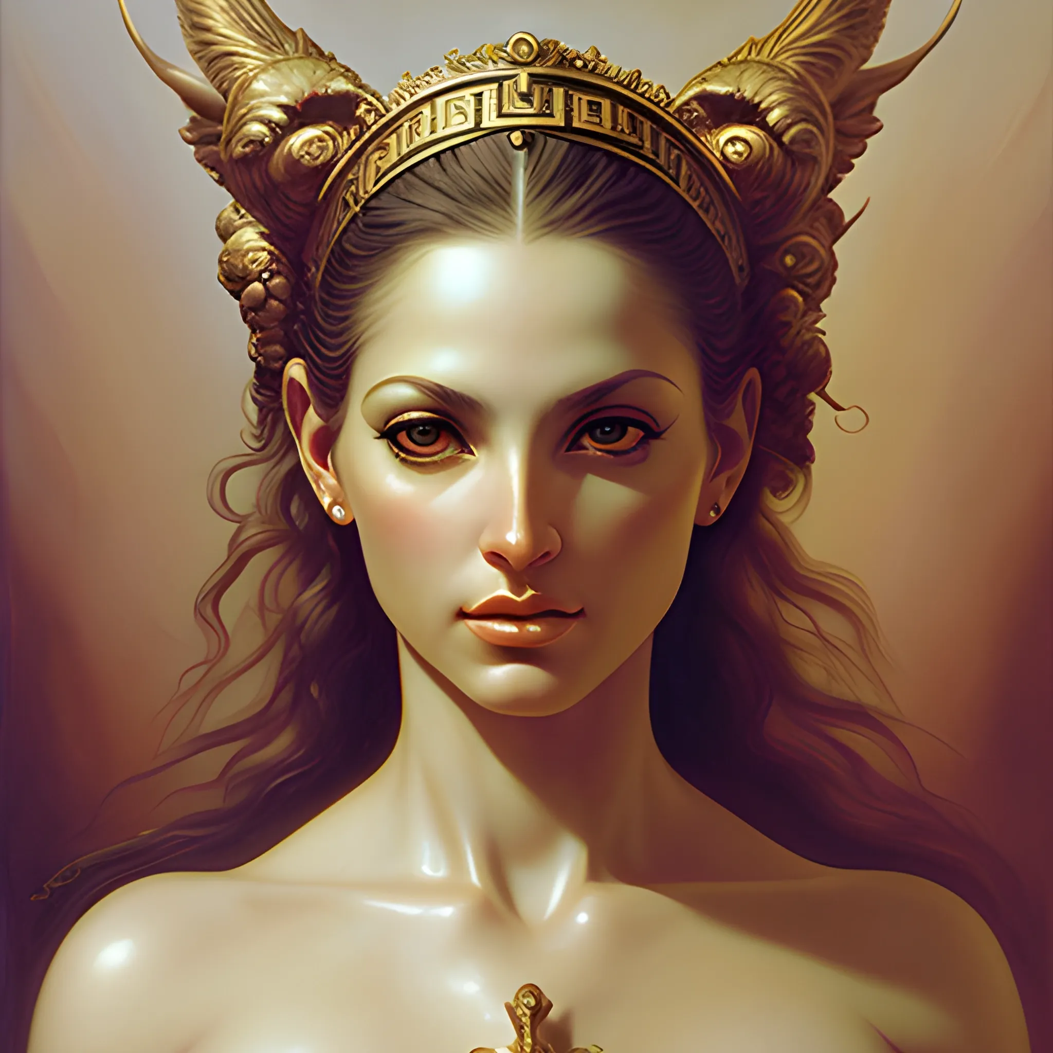 Exotic ethereal beautiful greek goddess, photorealist, boris vallejo and roberto ferri aspect ratio 9:16