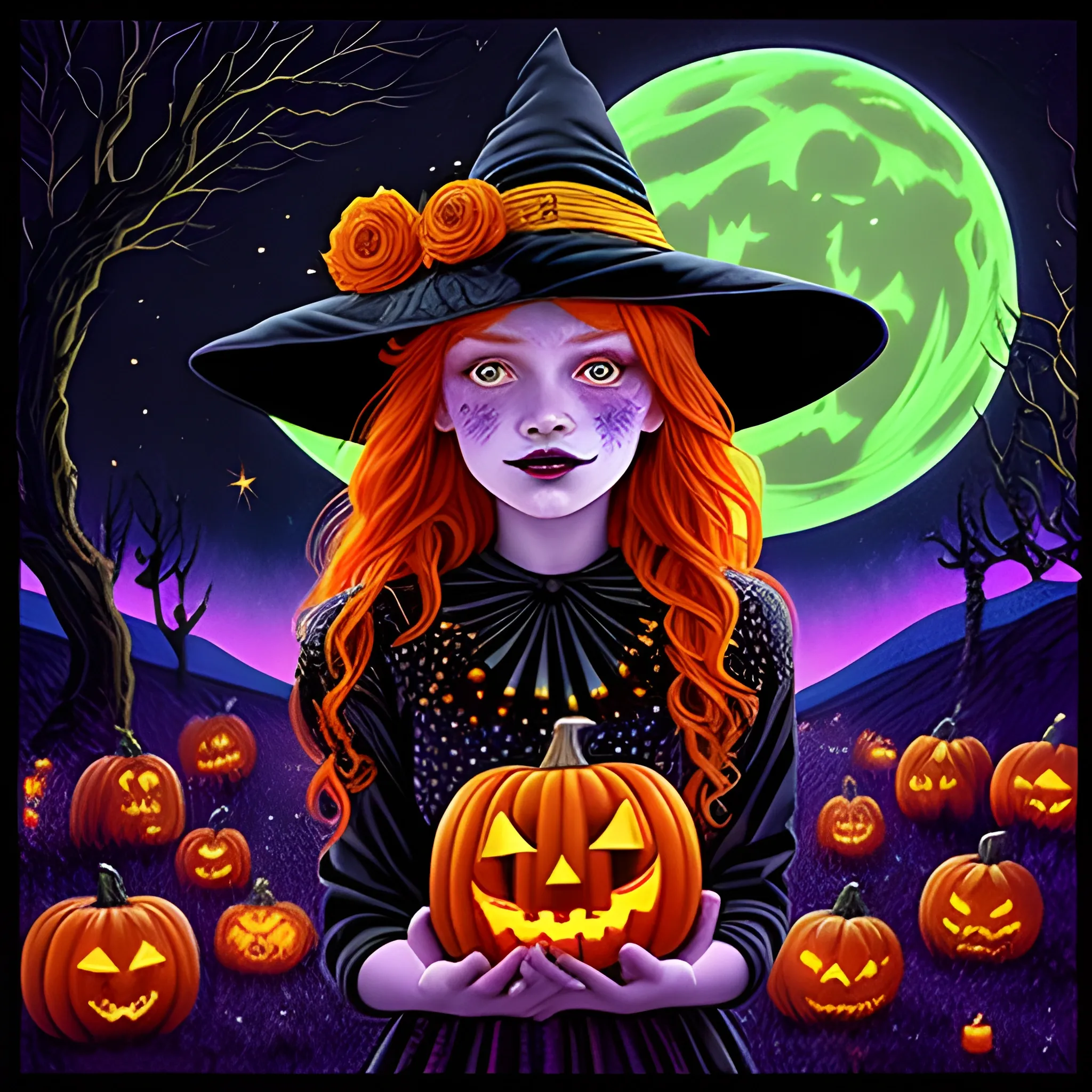 Bella Thorne / Sadie Sink face morph as a Halloween Witch, weari ...