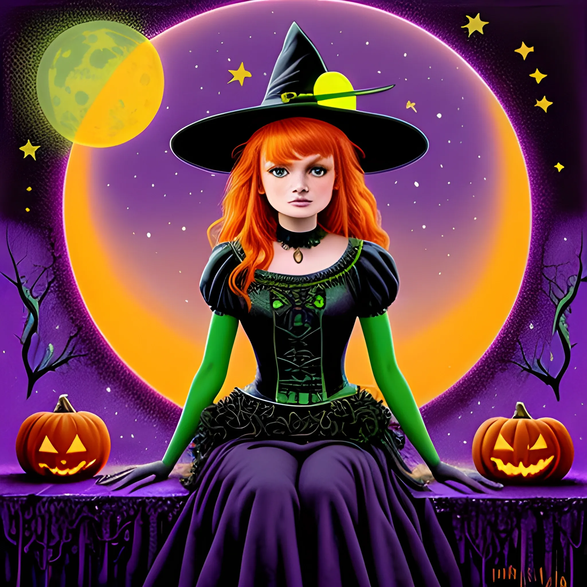 Bella Thorne / Sadie Sink face morph as a Halloween Witch, weari ...