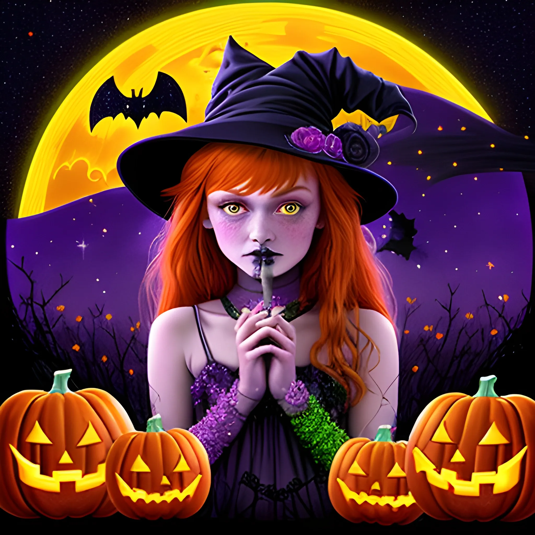 Bella Thorne / Sadie Sink face morph as a Halloween Witch, weari ...