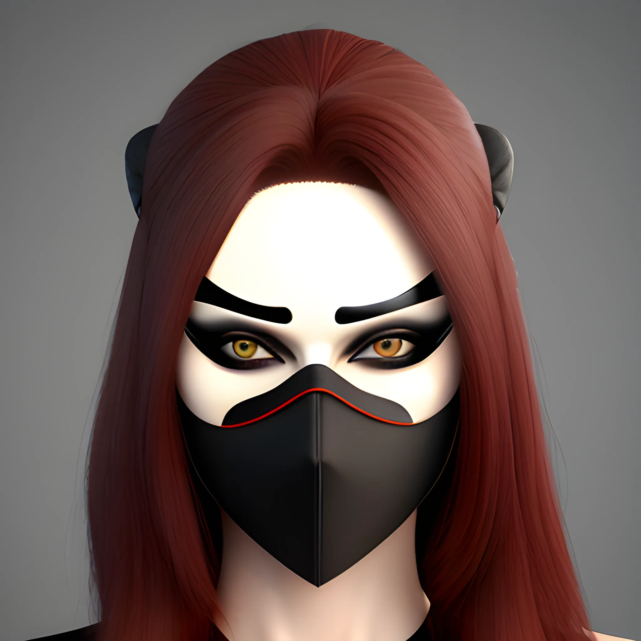 Beautiful girl wearing a mask, 3D, 3D