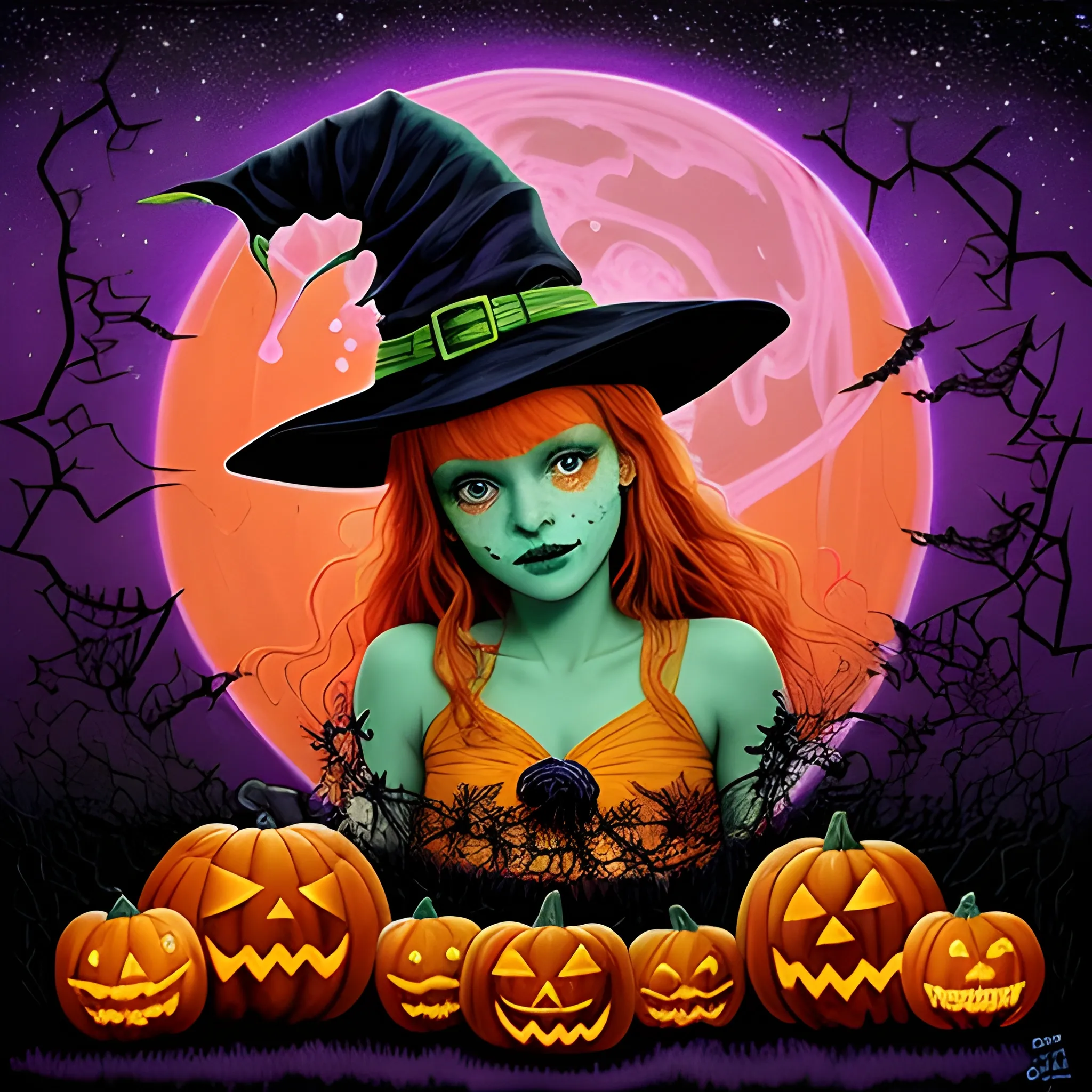 Bella Thorne / Sadie Sink face morph as a Halloween Witch, weari ...