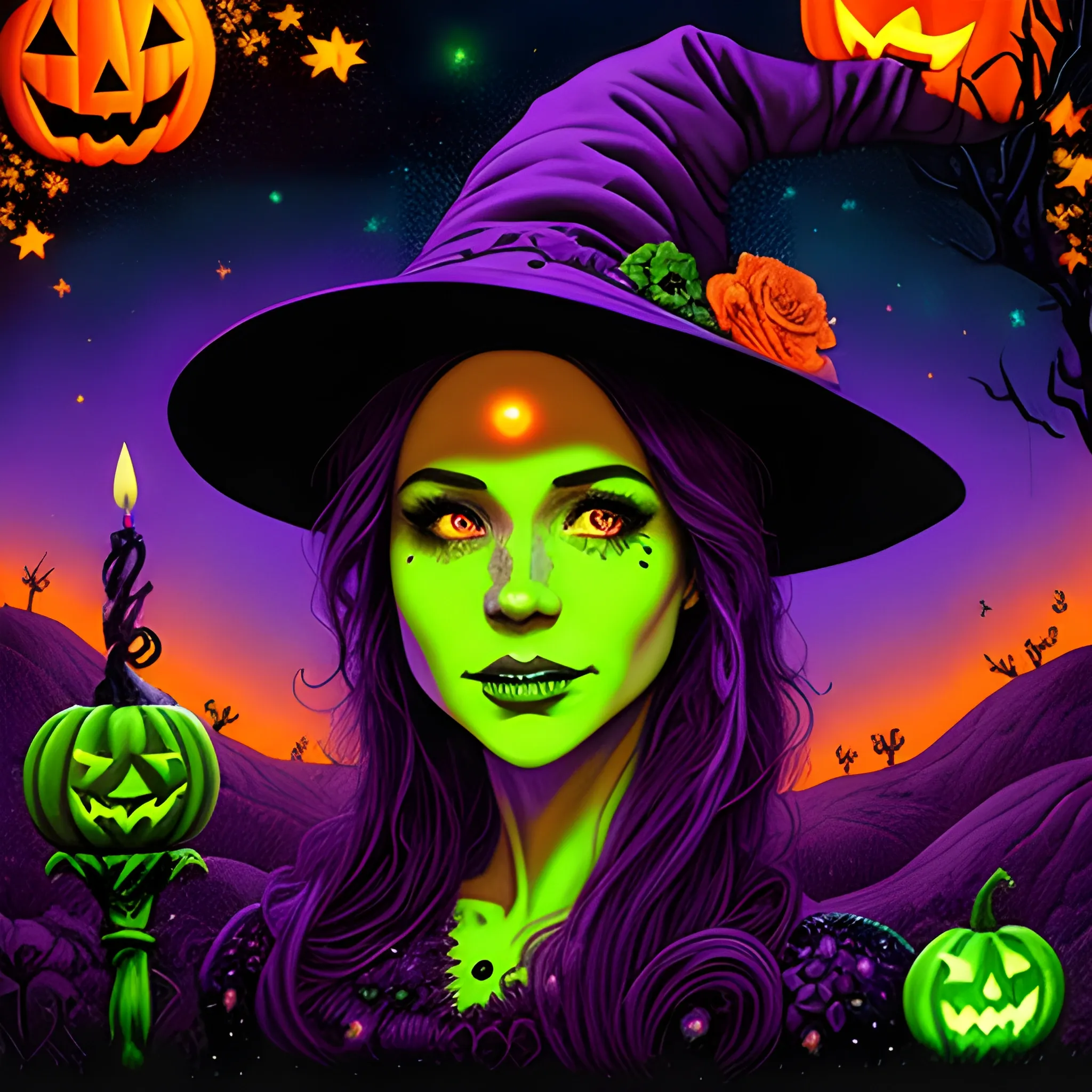 Close-up, Detailed Face, Meghan Markle As A Halloween Witch, Wea 