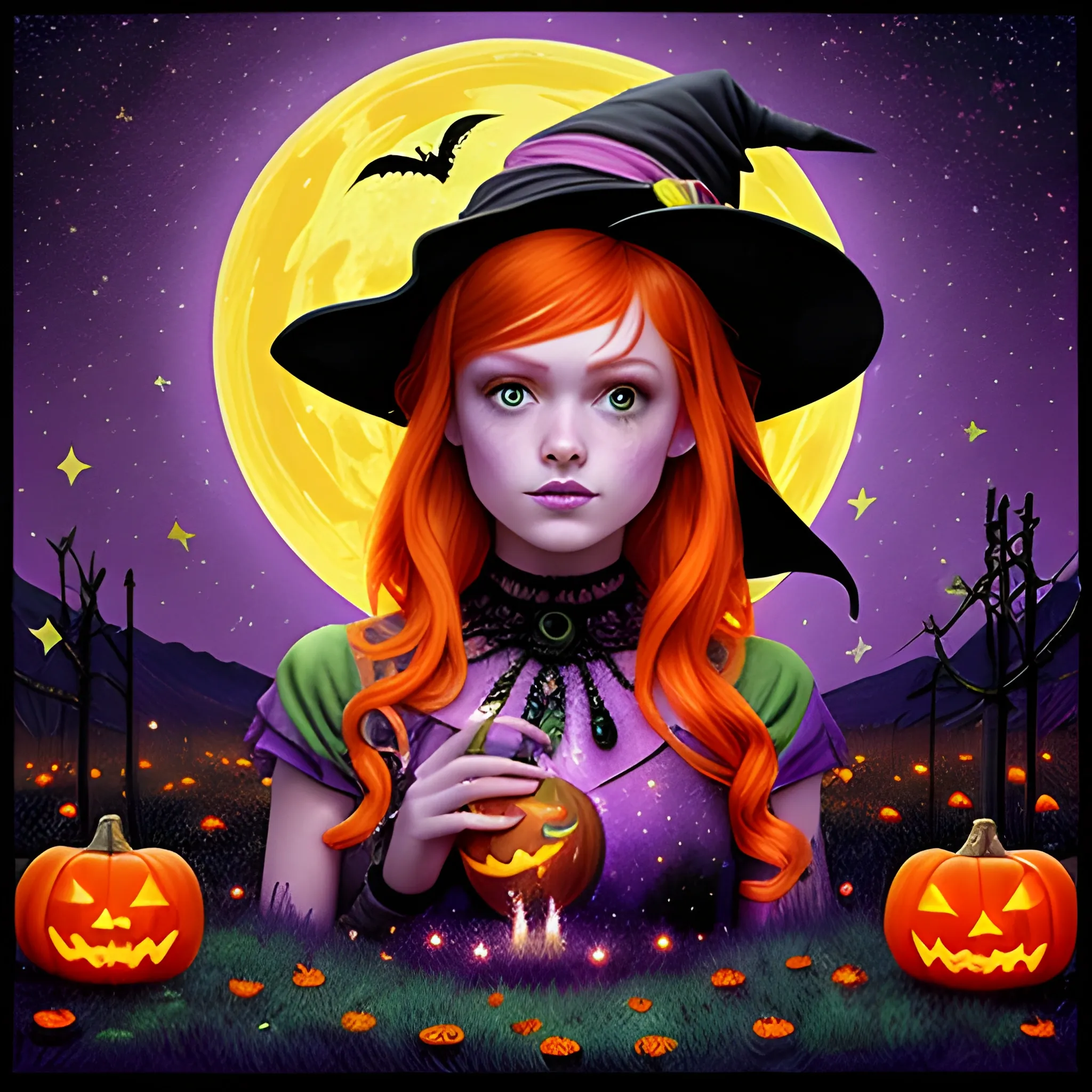 Bella Thorne / Sadie Sink face morph as a Halloween Witch, weari ...