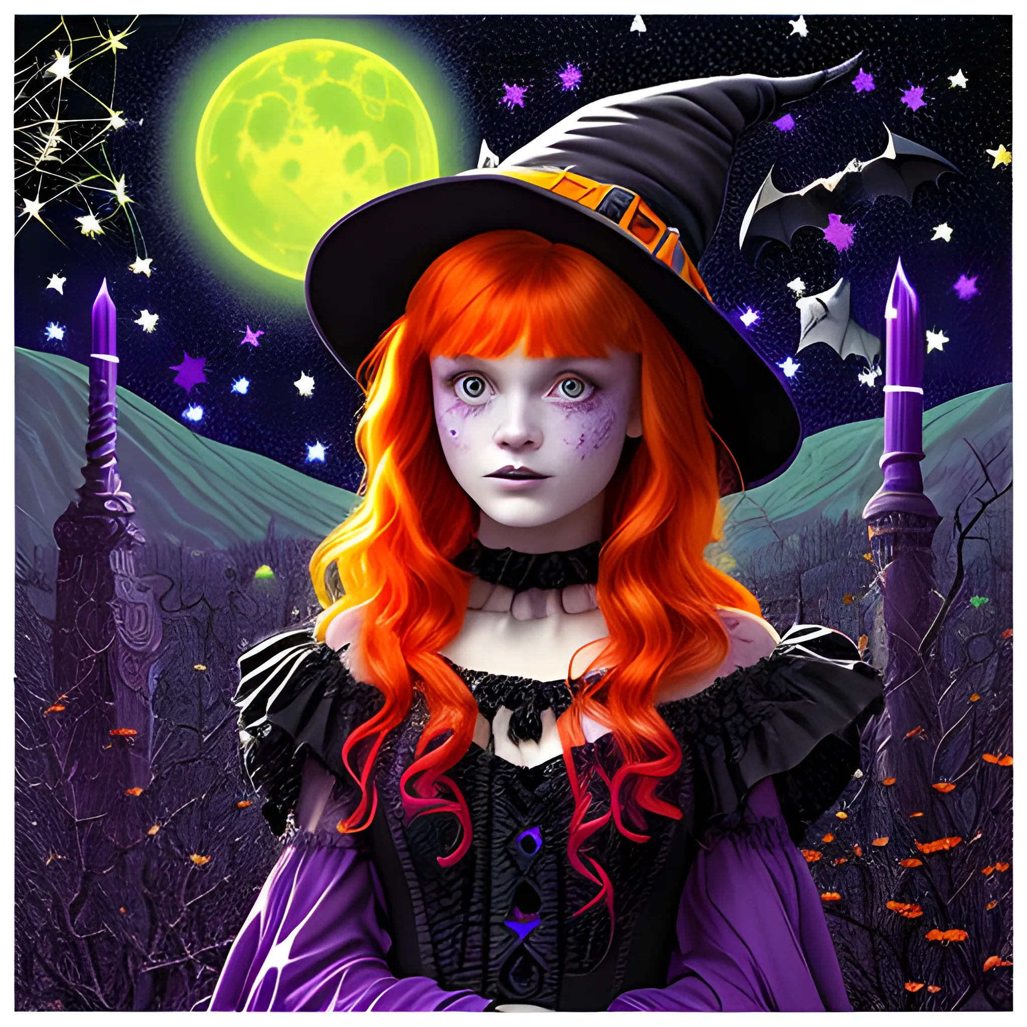 Bella Thorne / Sadie Sink face morph as a Halloween Witch, weari ...