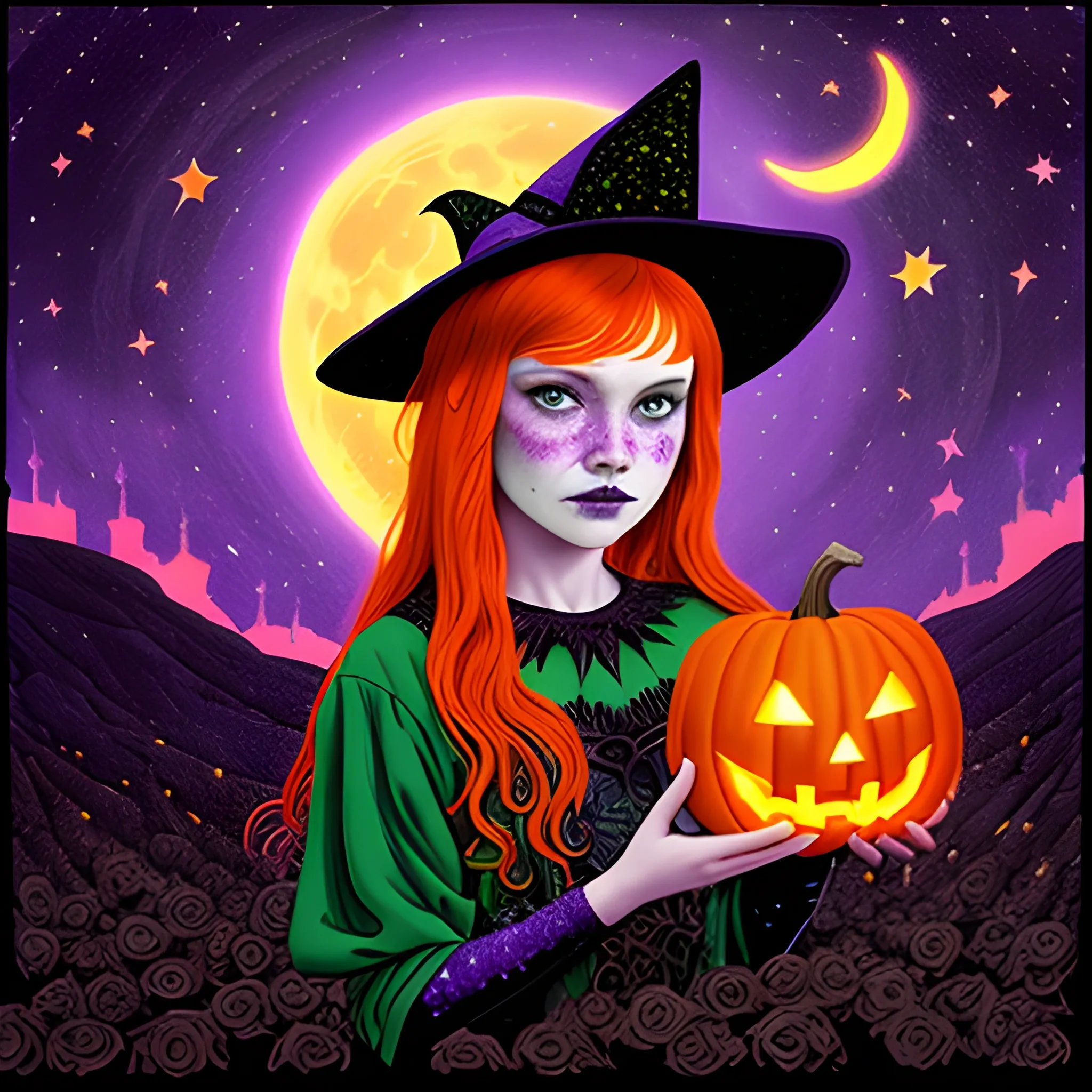 Bella Thorne / Sadie Sink face morph as a Halloween Witch, weari ...