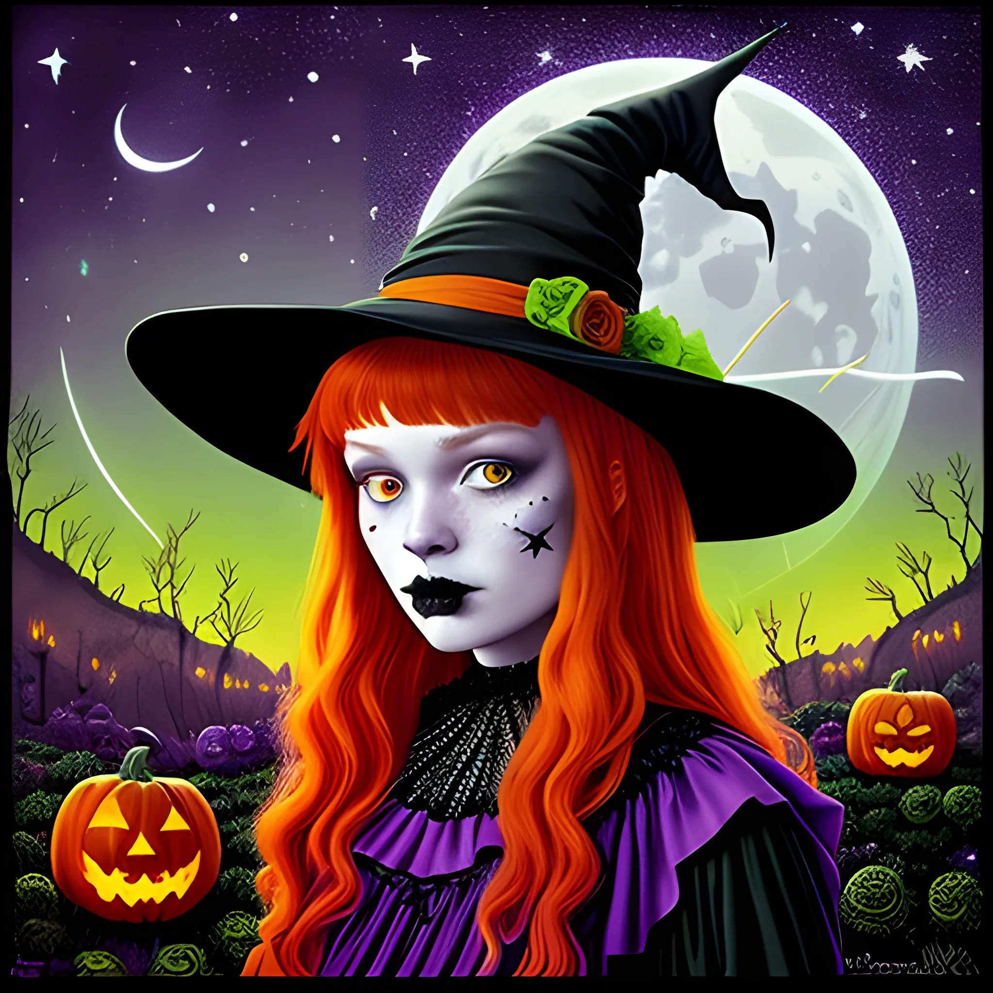 Bella Thorne / Sadie Sink face morph as a Halloween Witch, weari ...