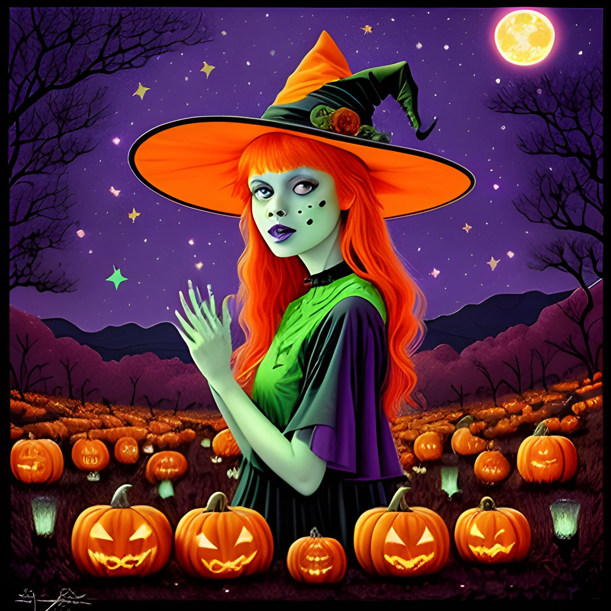 Bella Thorne / Sadie Sink face morph as a Halloween Witch, weari ...