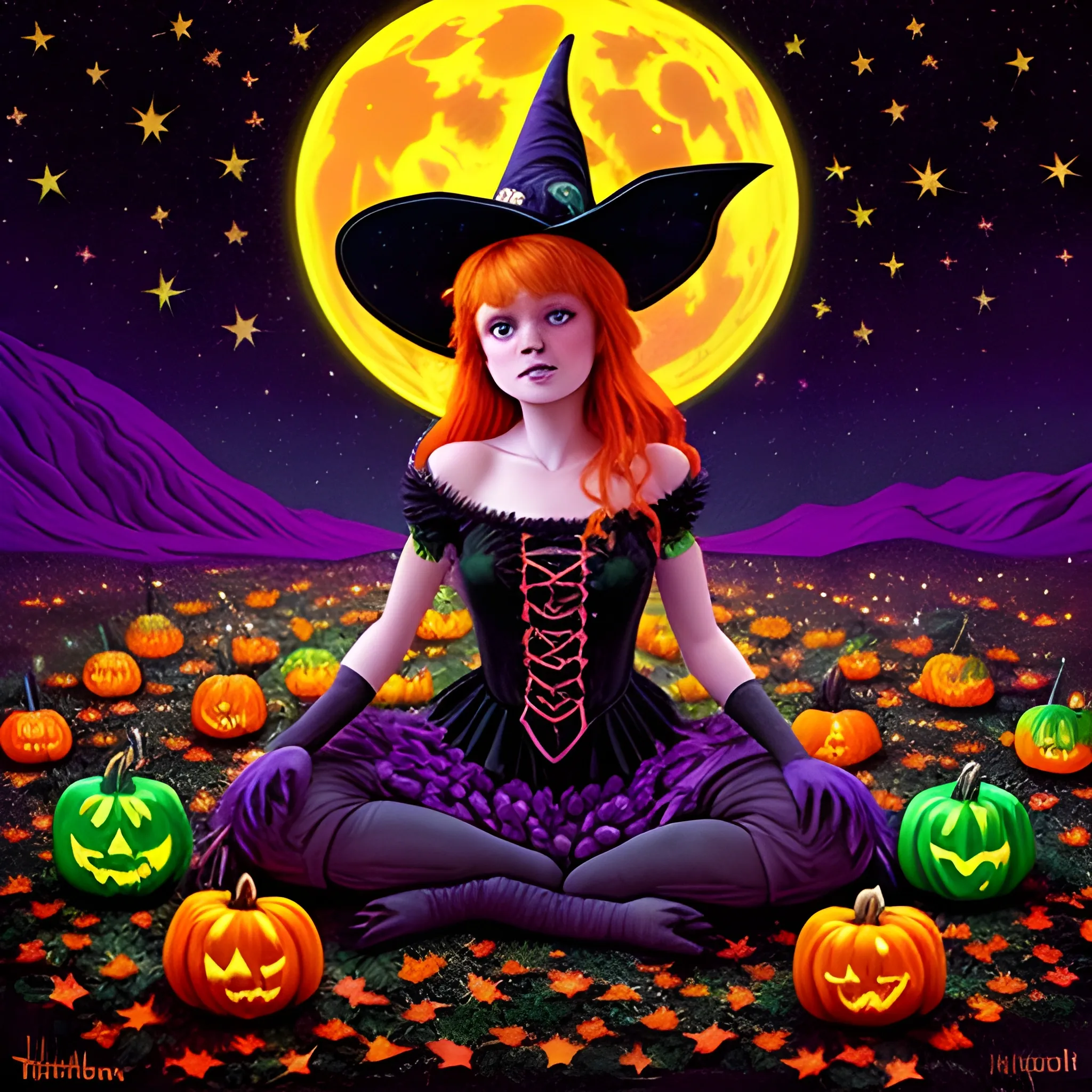 Bella Thorne / Sadie Sink face morph as a Halloween Witch, weari ...