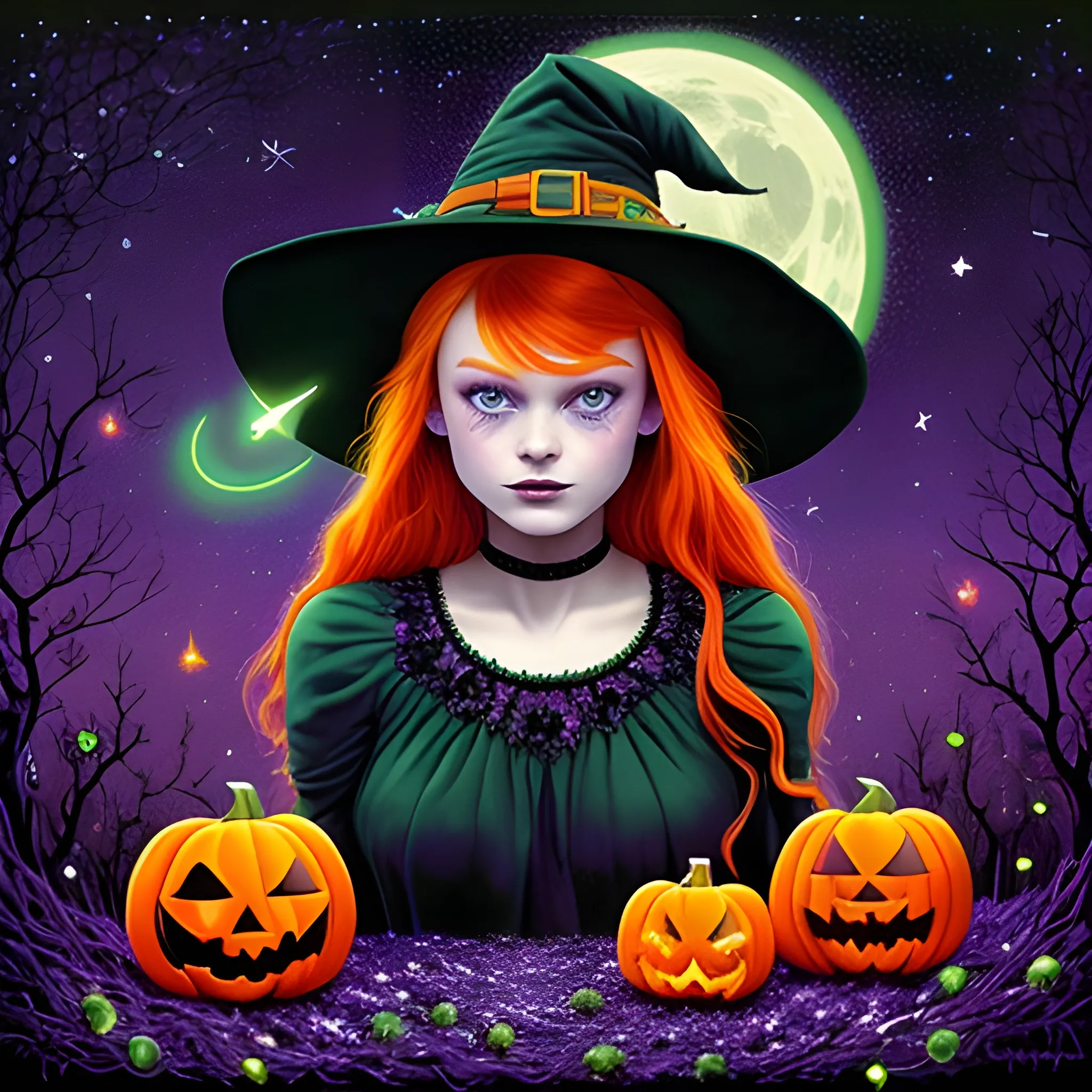 Bella Thorne / Sadie Sink face morph as a Halloween Witch, weari ...