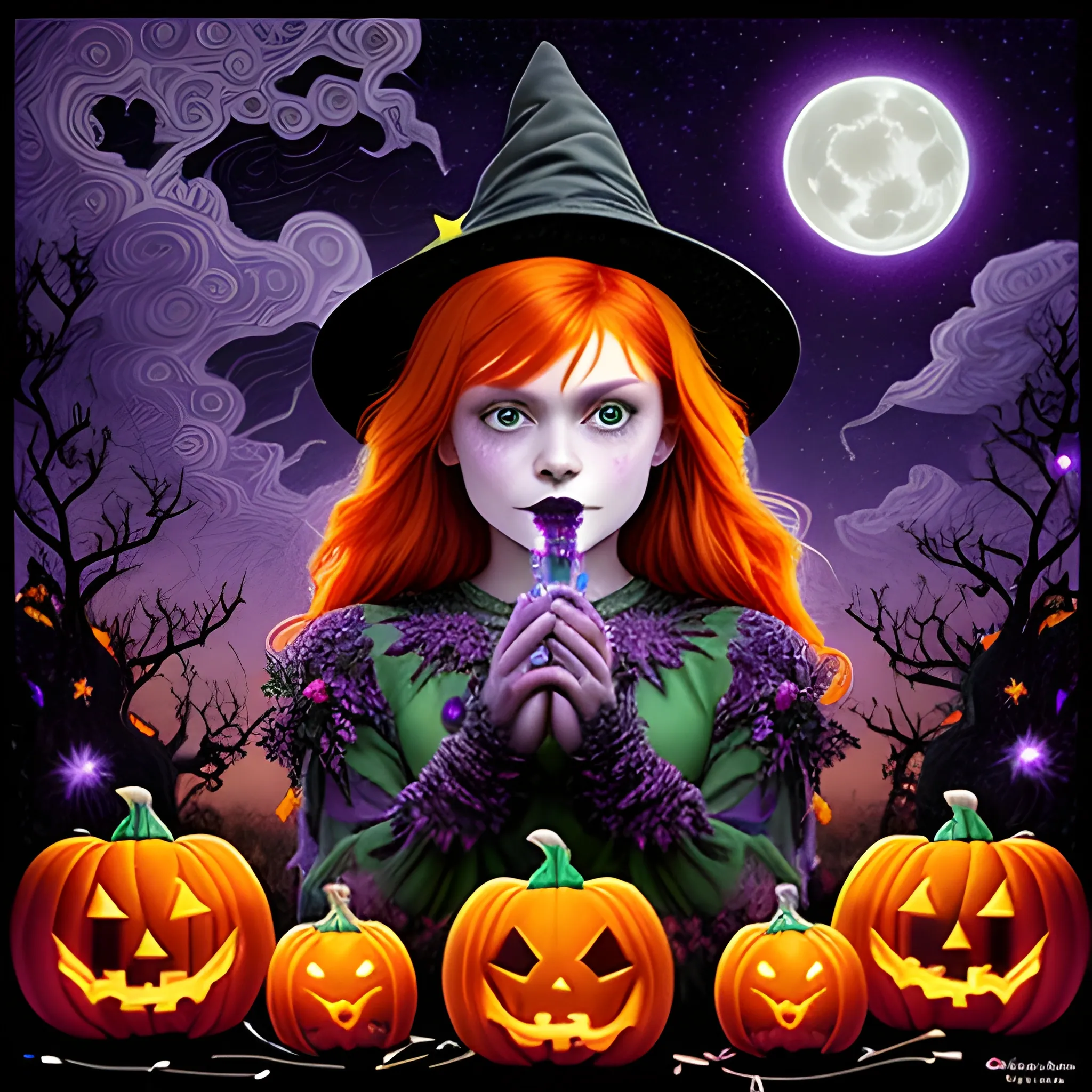 Bella Thorne / Sadie Sink face morph as a Halloween Witch, weari ...