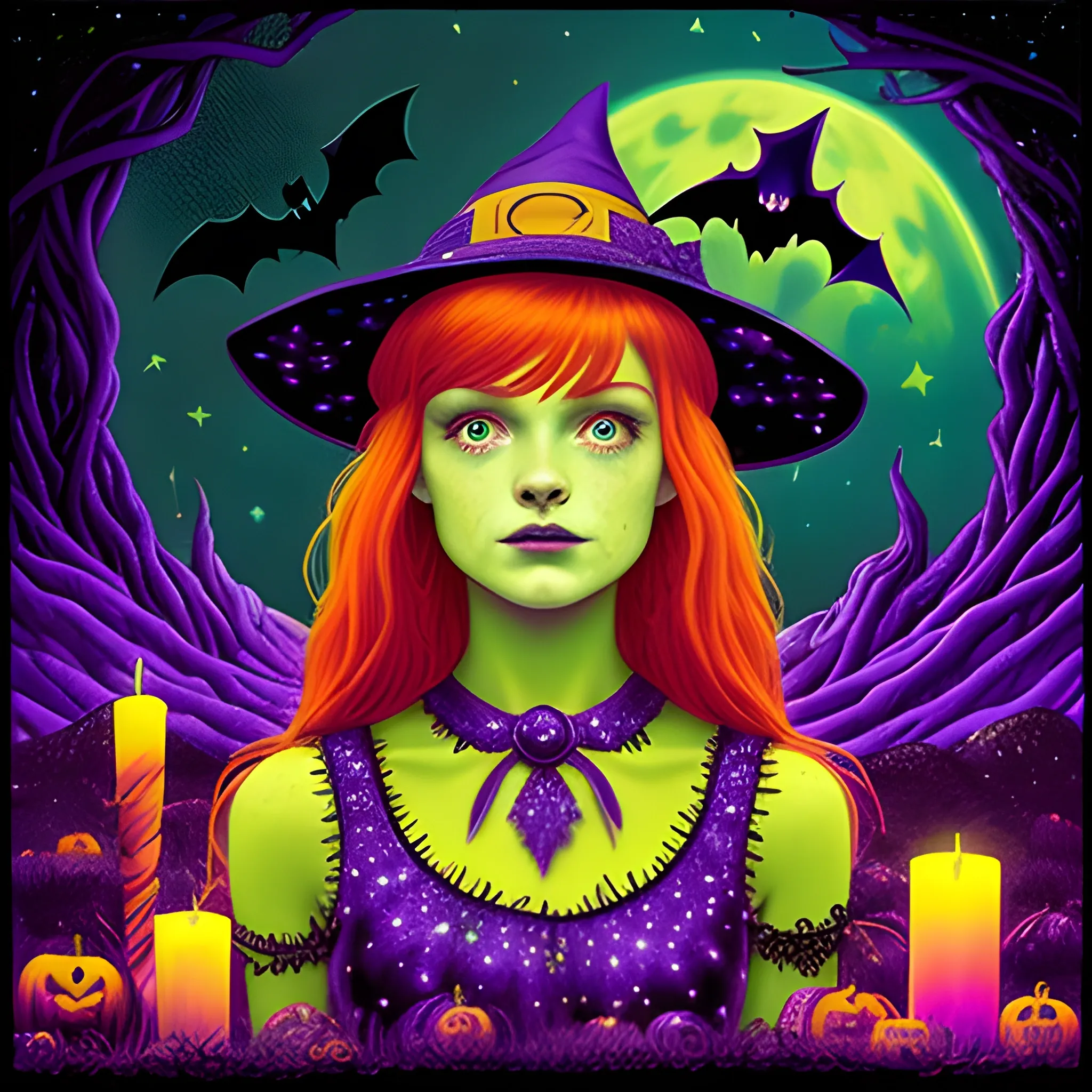 Bella Thorne / Sadie Sink face morph as a Halloween Witch, weari ...