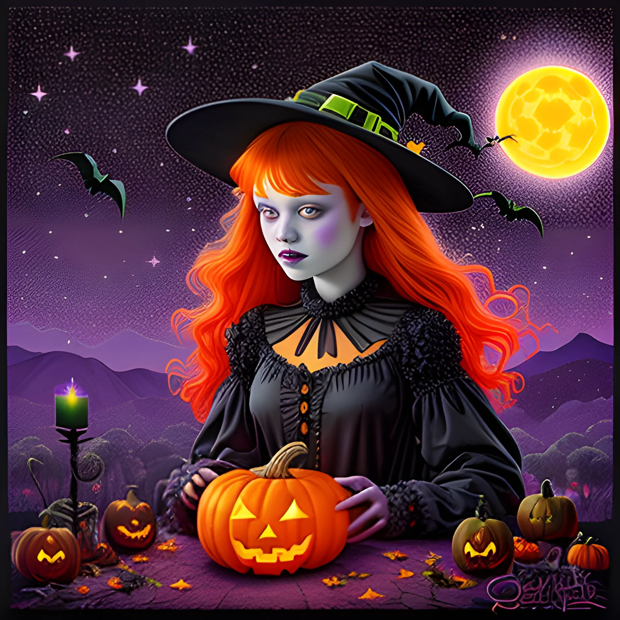 Bella Thorne / Sadie Sink face morph as a Halloween Witch, weari ...