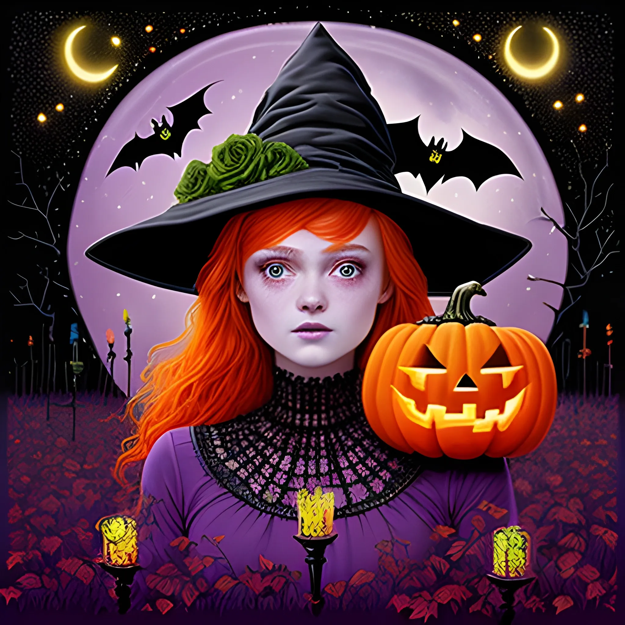 Bella Thorne / Sadie Sink face morph as a Halloween Witch, weari ...