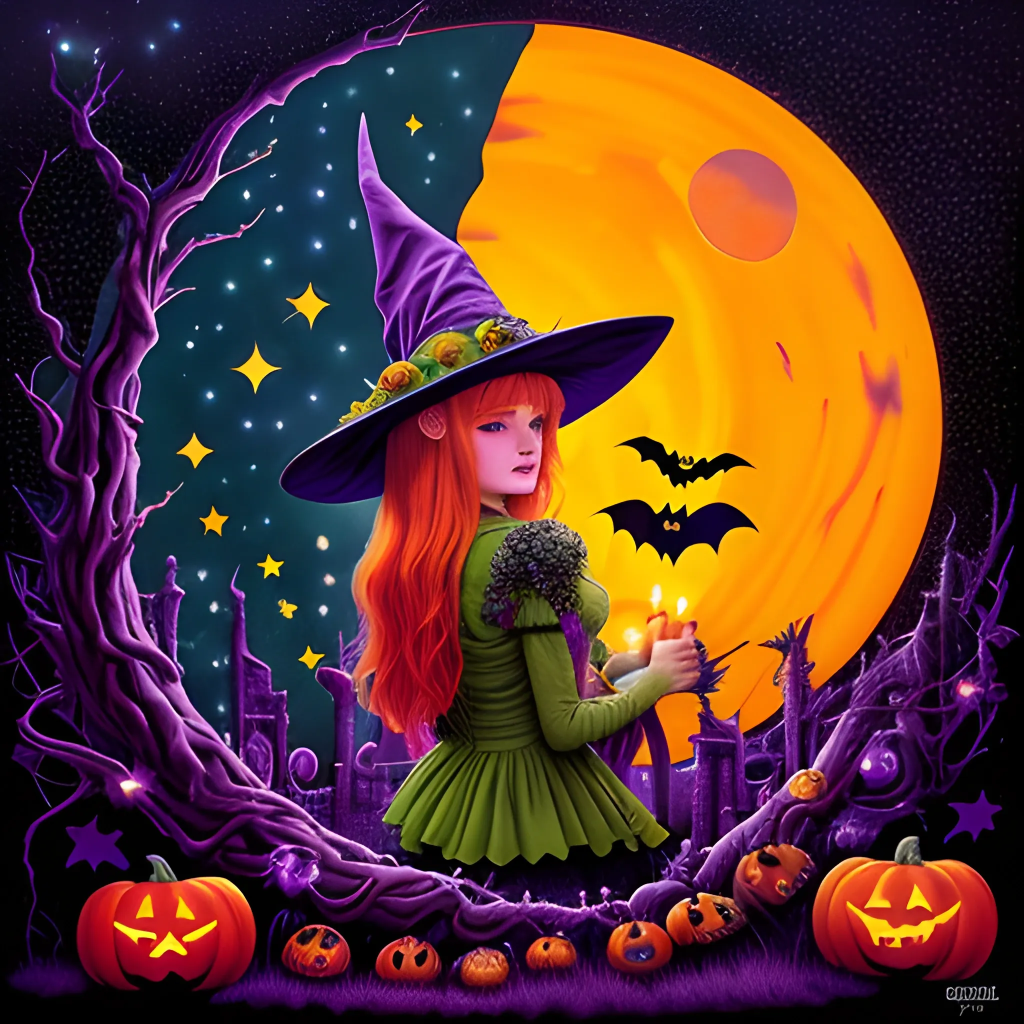 Bella Thorne / Sadie Sink face morph as a Halloween Witch, weari ...