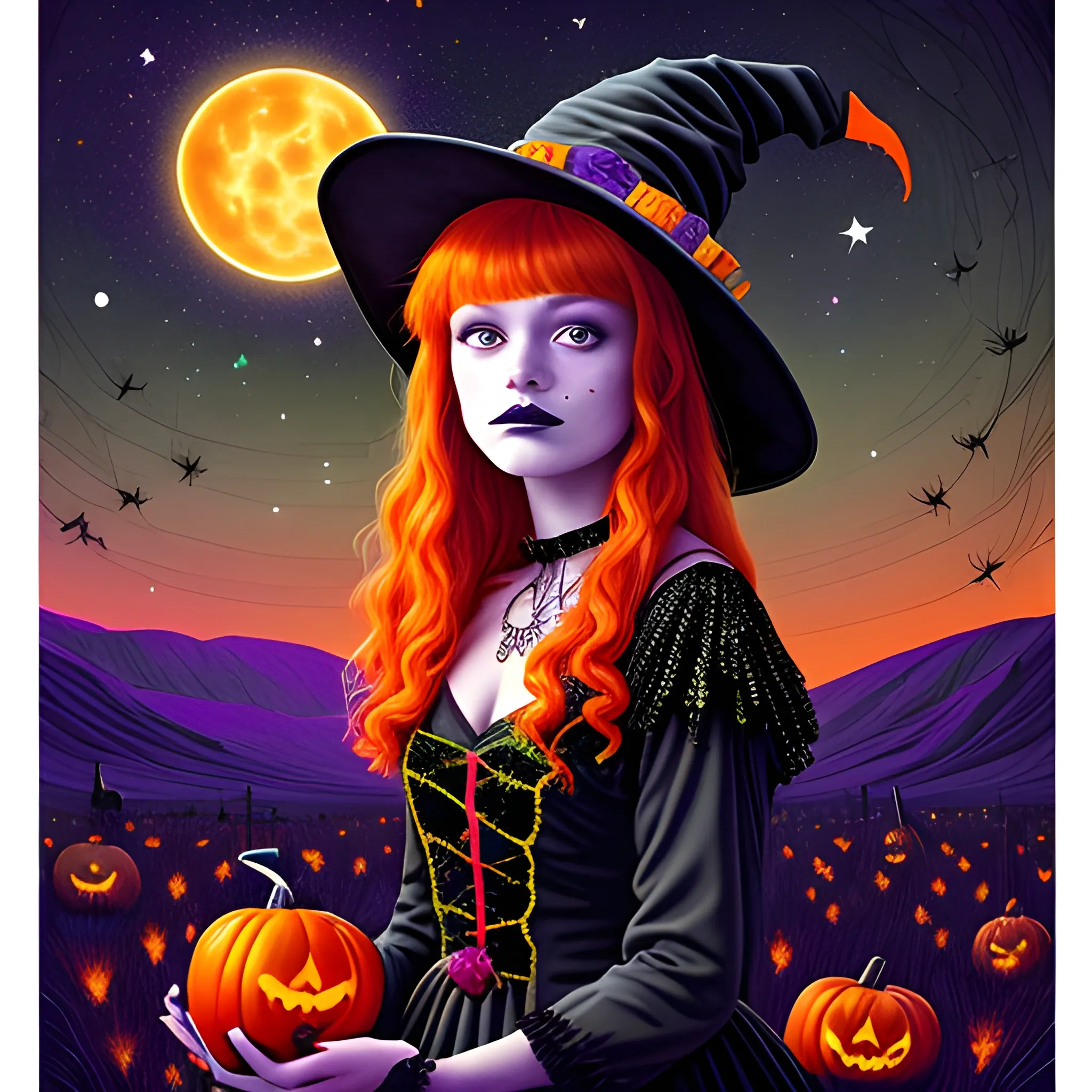 Bella Thorne / Sadie Sink face morph as a Halloween Witch, weari ...