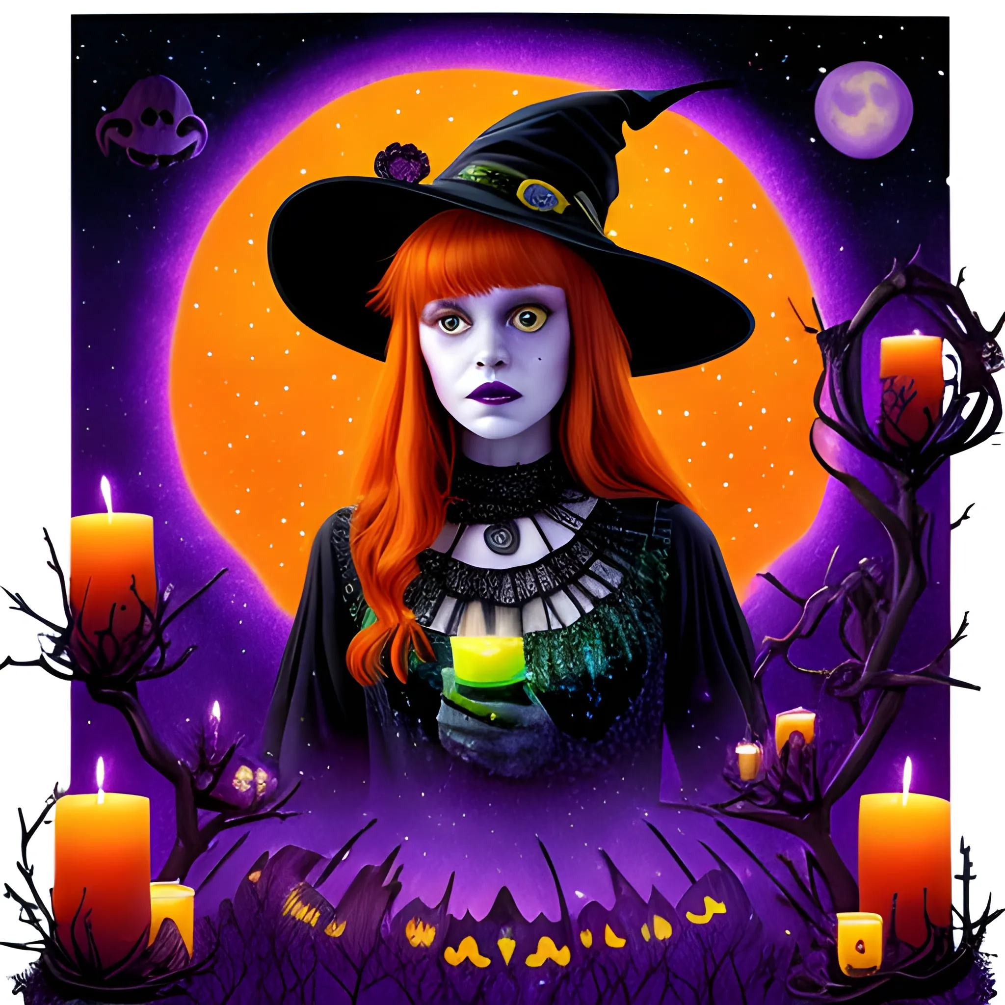 Bella Thorne / Sadie Sink face morph as a Halloween Witch, weari ...