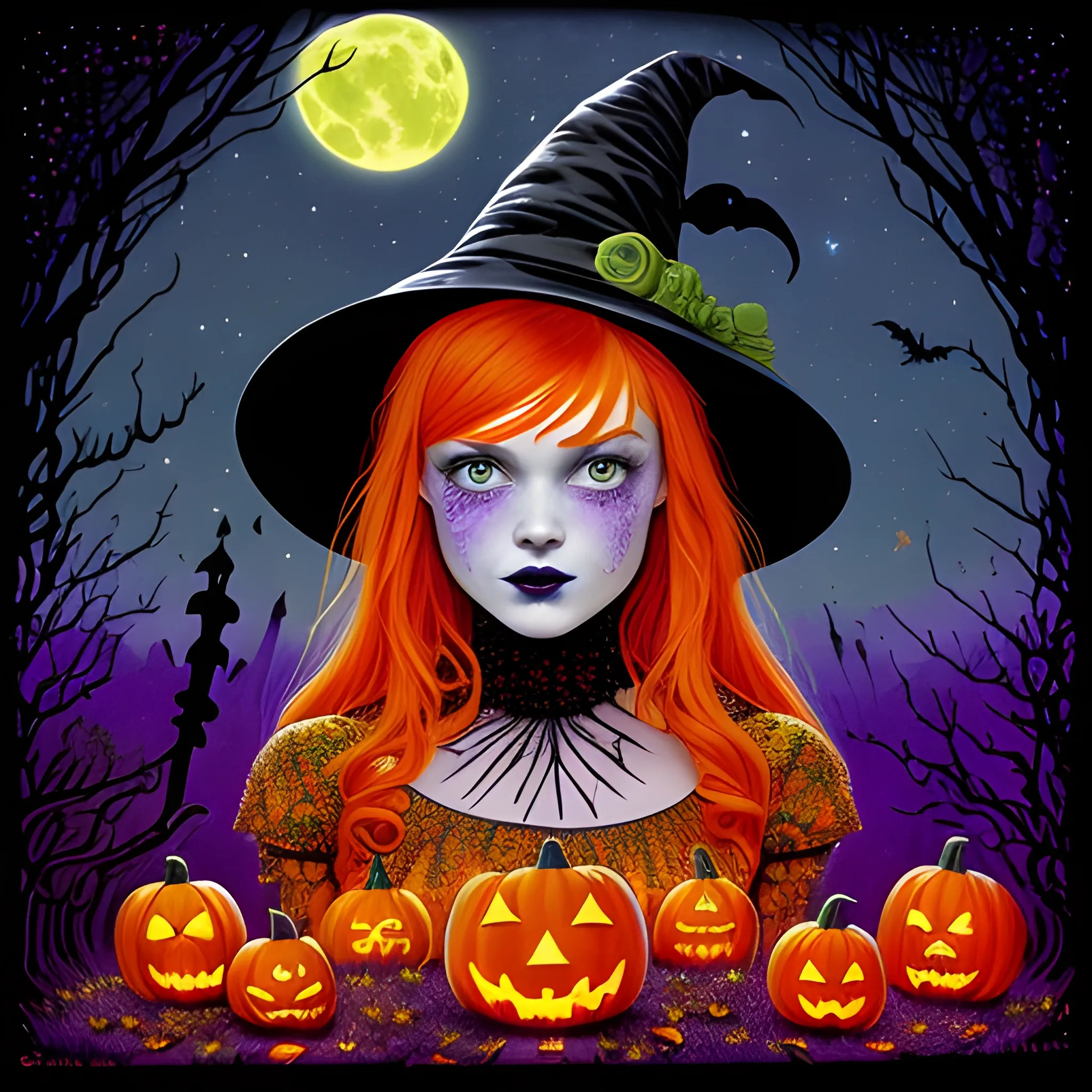 Bella Thorne / Sadie Sink face morph as a Halloween Witch, weari ...
