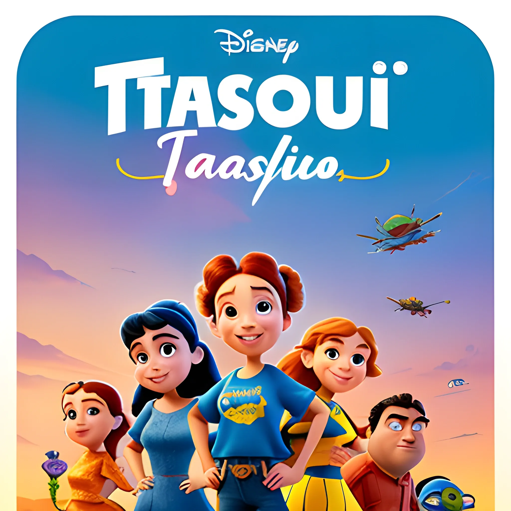 A Disney Pixar style title with the phrase 'EQUIPO TASU'