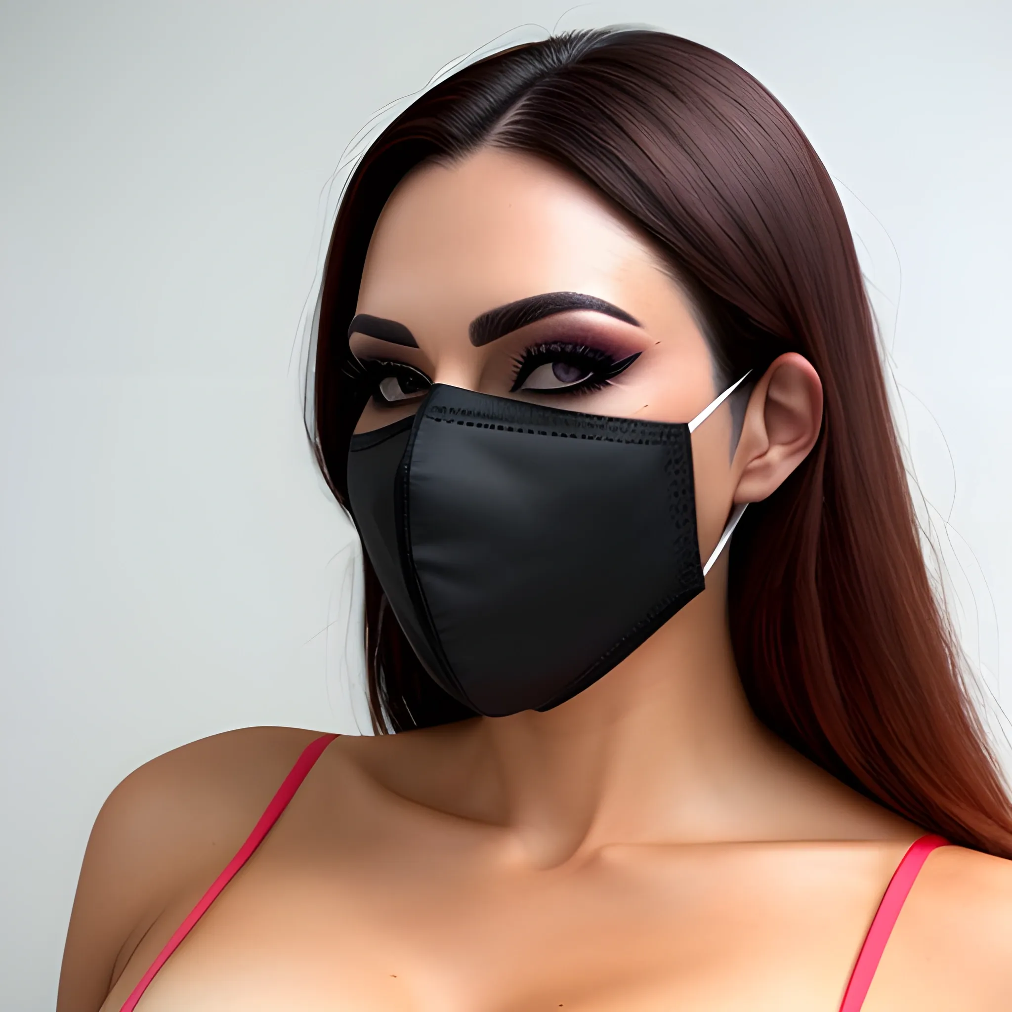 Beautiful girl wearing a mask