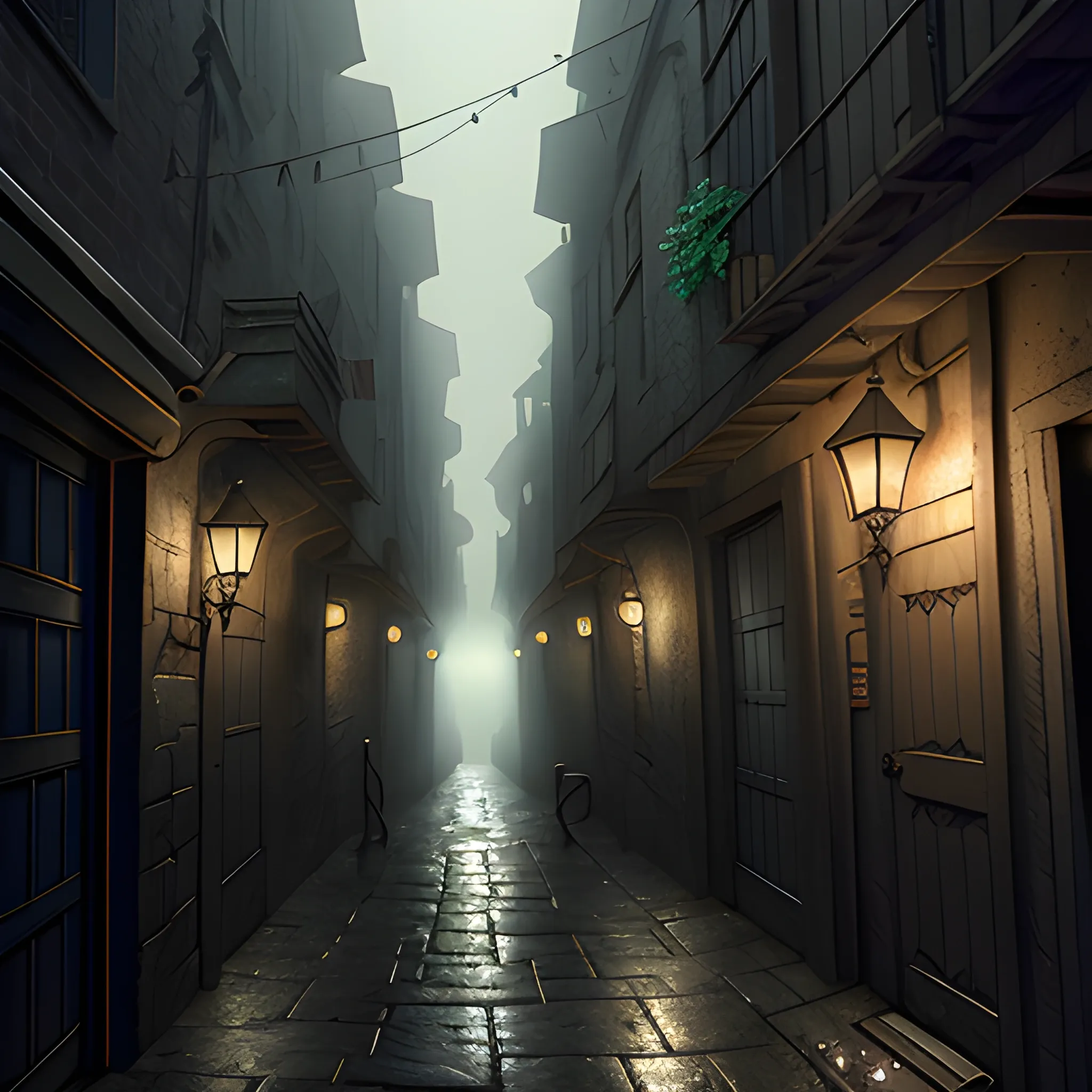 An photorealistic alleyway in a city of street environment at night created  with generative ai technology 25379284 Stock Photo at Vecteezy