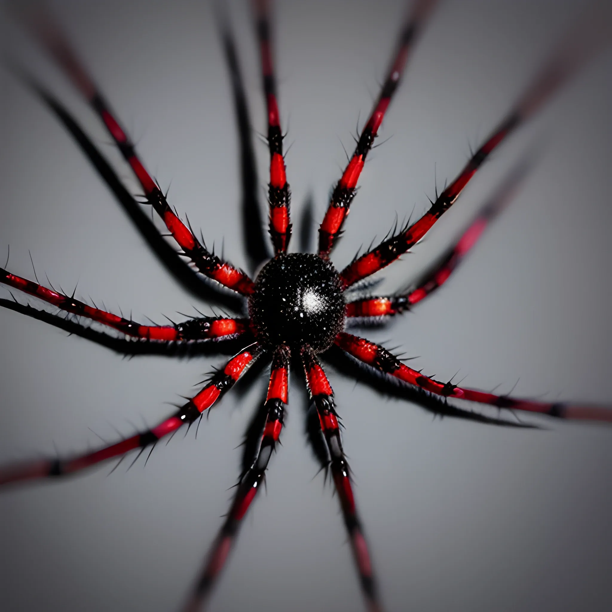 a black and red spider, Trippy