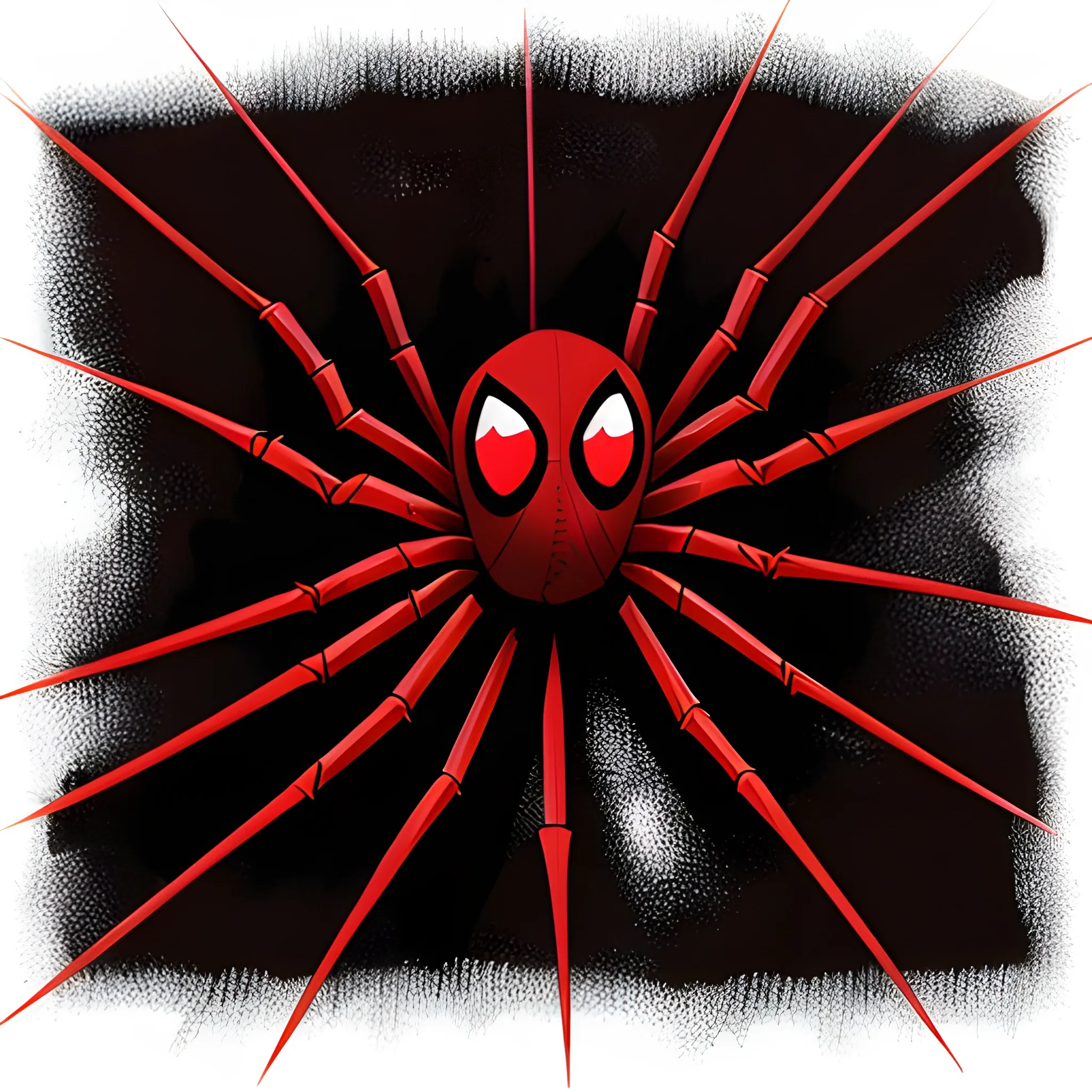 a black and red spider, Cartoon