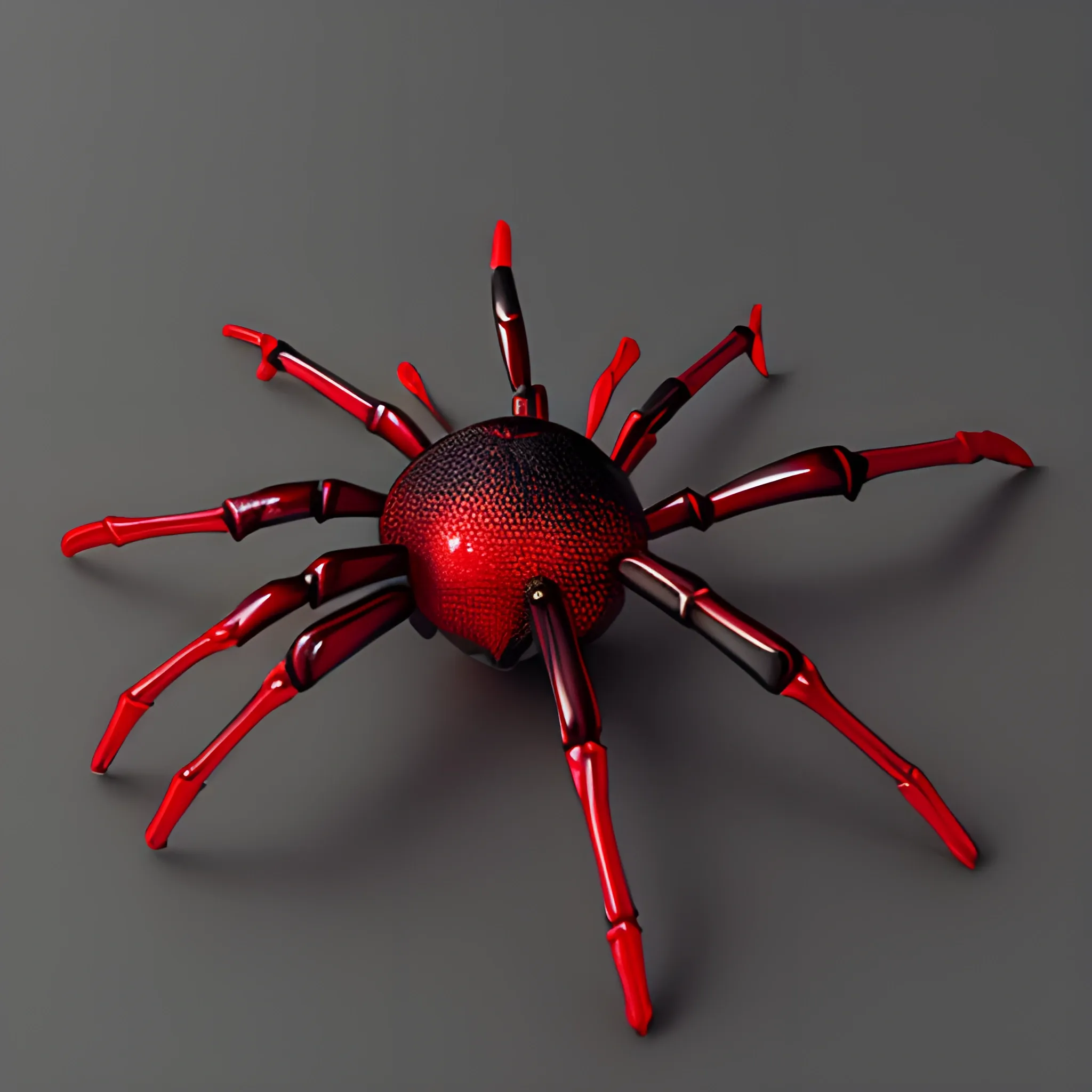 a black and red spider, 3D