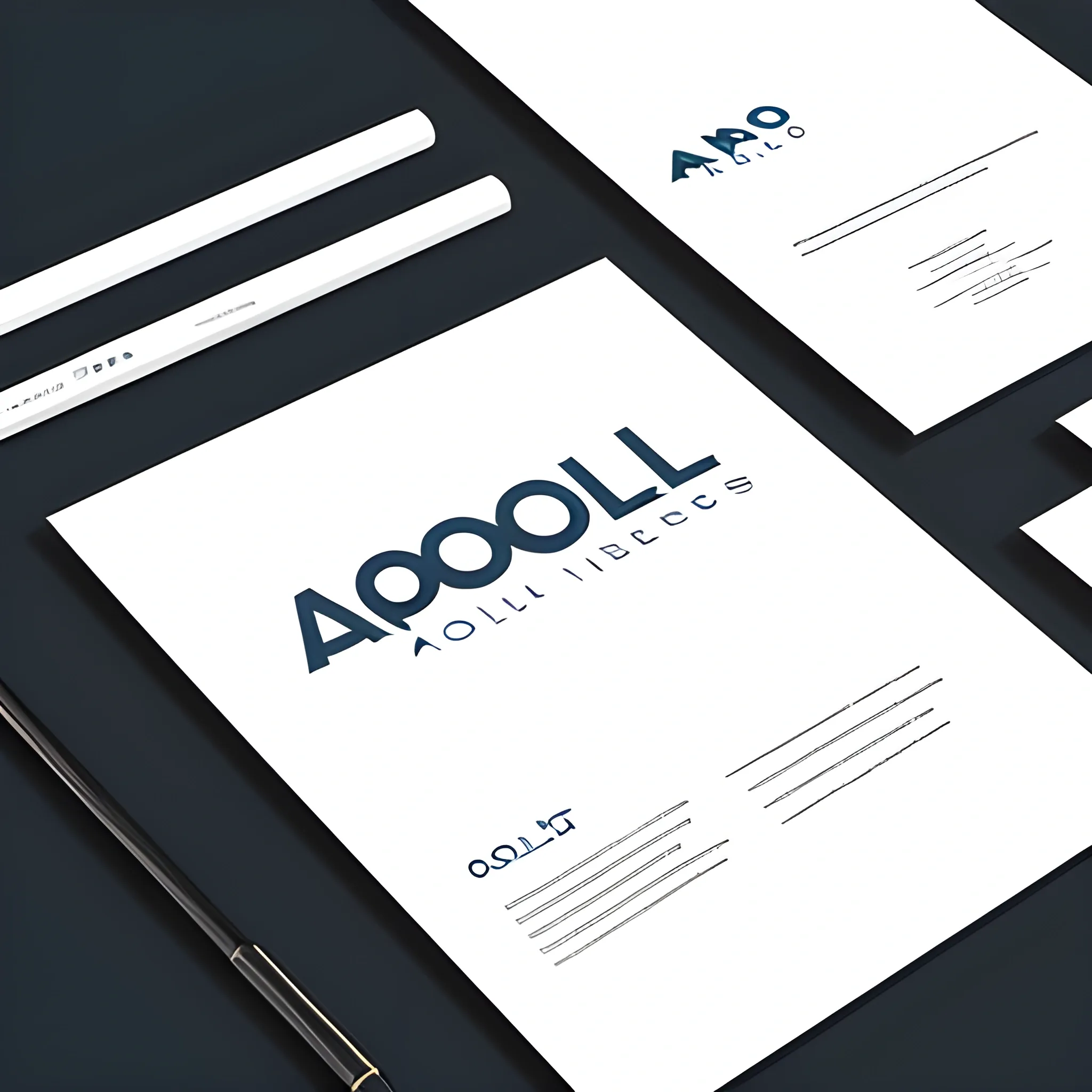 Create a sleek and minimalistic logo for a company named apollo
