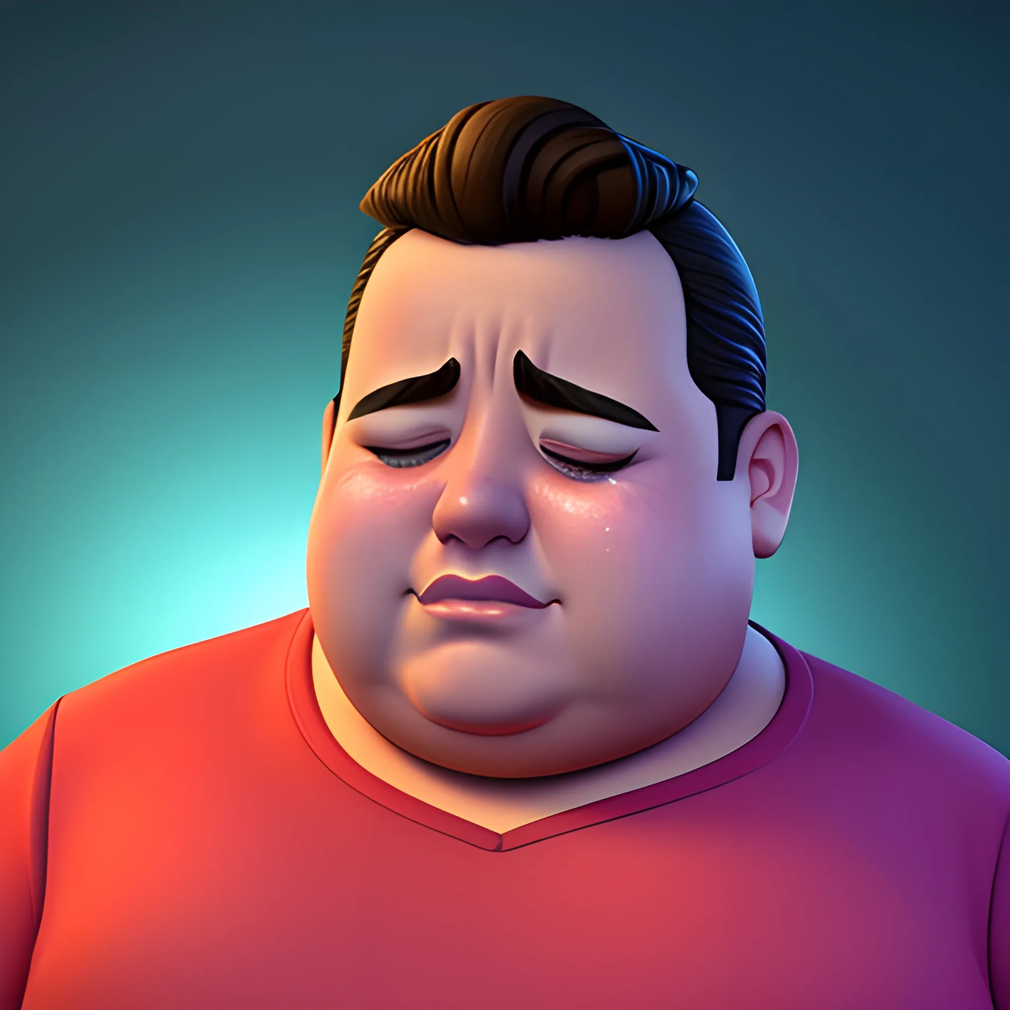 , 3D una portada con estilo Disney donde el titulo es alejandro y una imagen de un gordo llorando 
