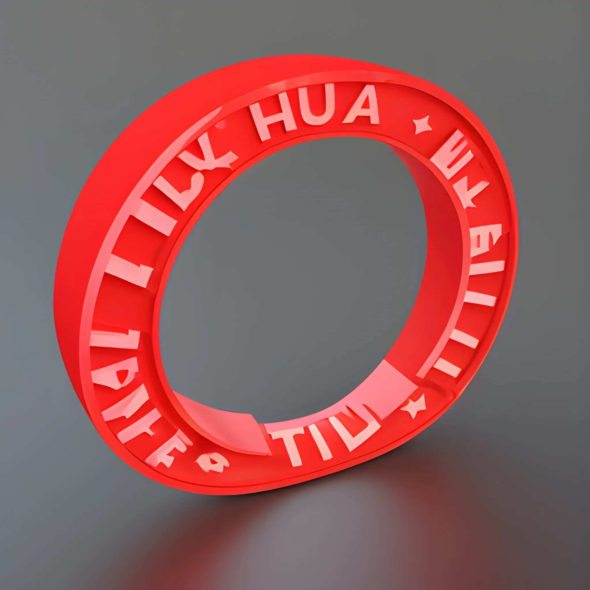 write the Huba Team logo in gel text, 3D