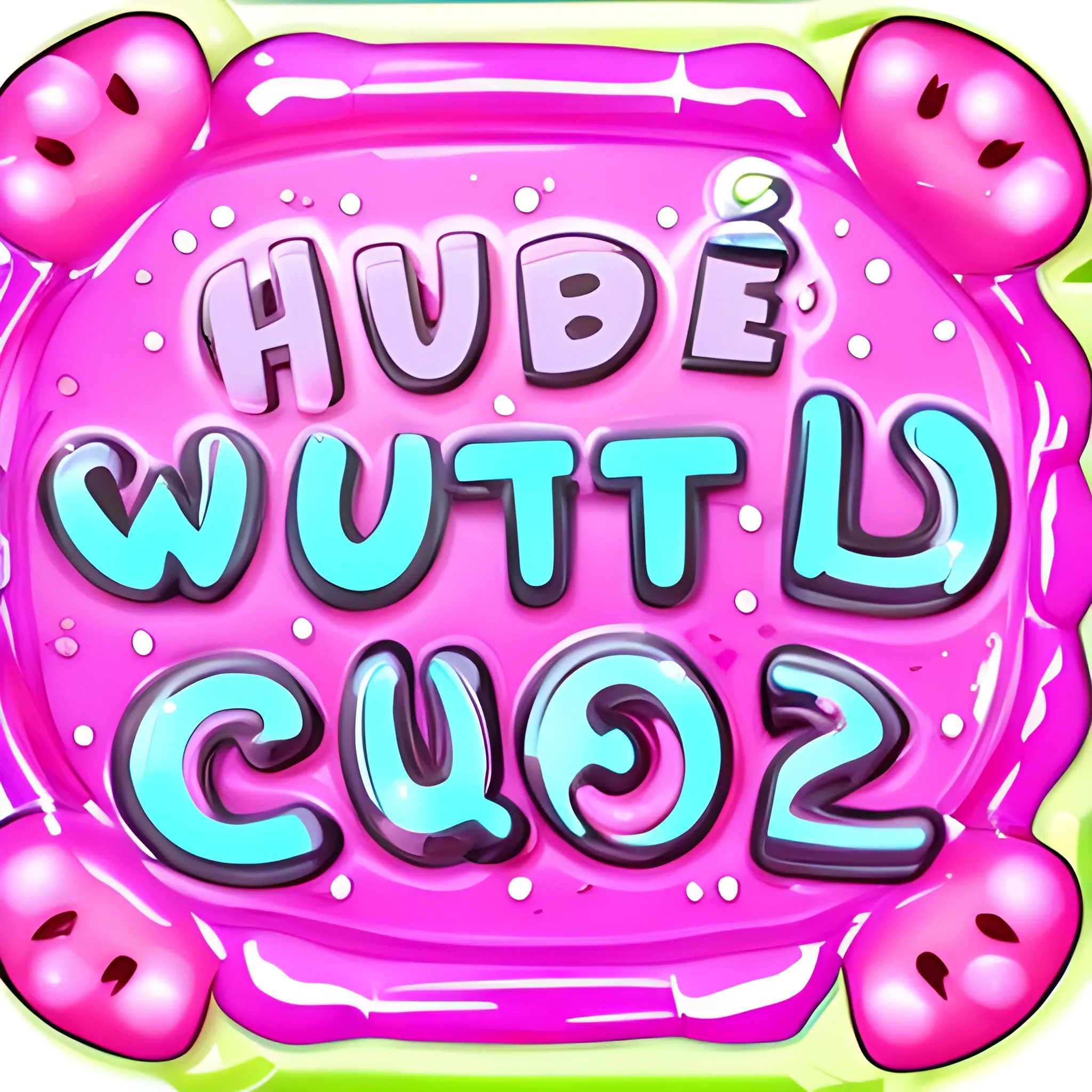 write the phrase "Huba Team" in pink jelly