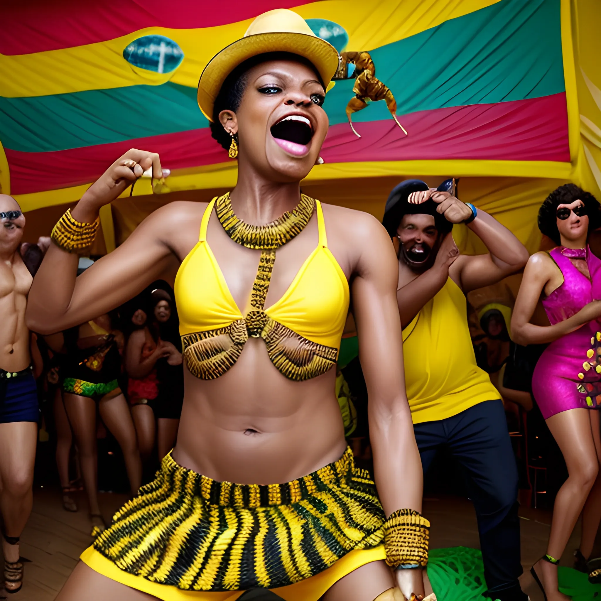 a brazilian funk party with a scorpion dancing by tschabalala self