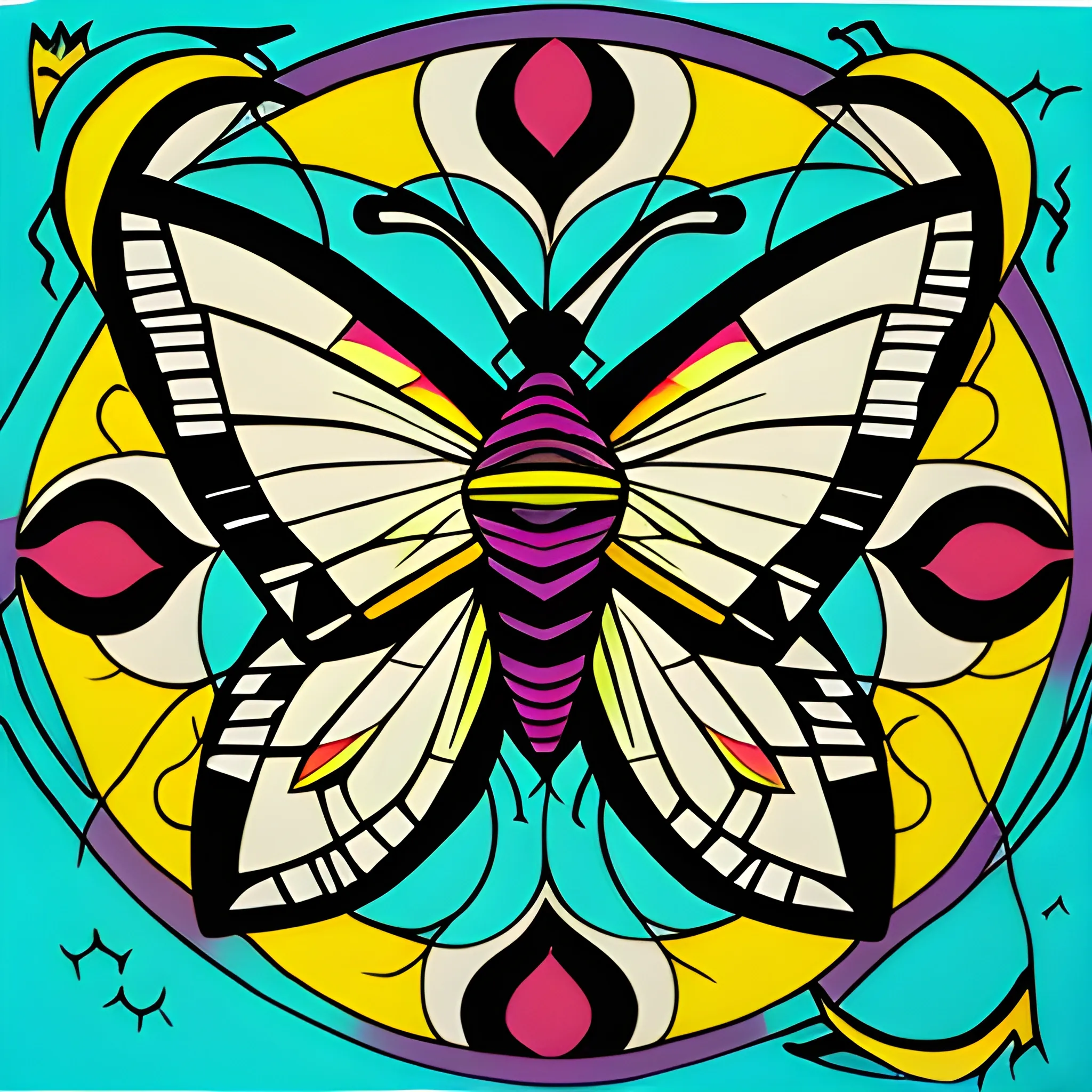 a side moth using a "Tschabalala Self" style of art. specifically using the example of the work art named "floor dance"