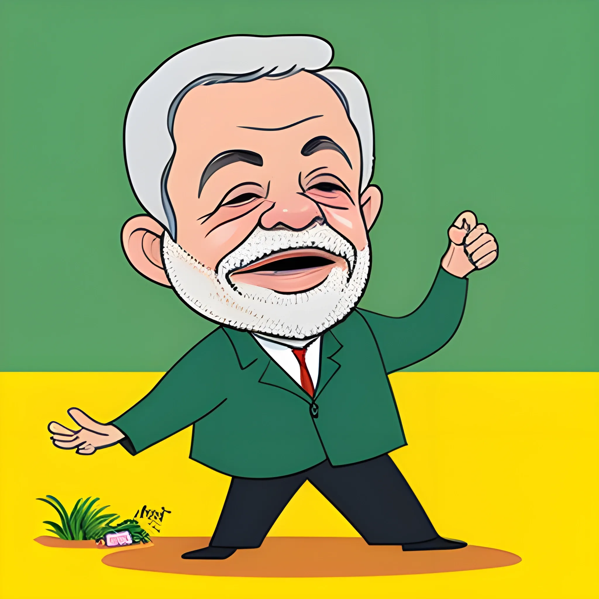 , Cartoon Lula assinando aumento de impostos no Brasil