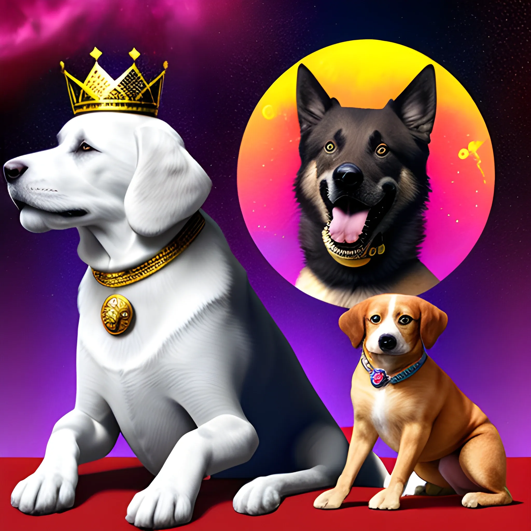 king, dog, cosmos