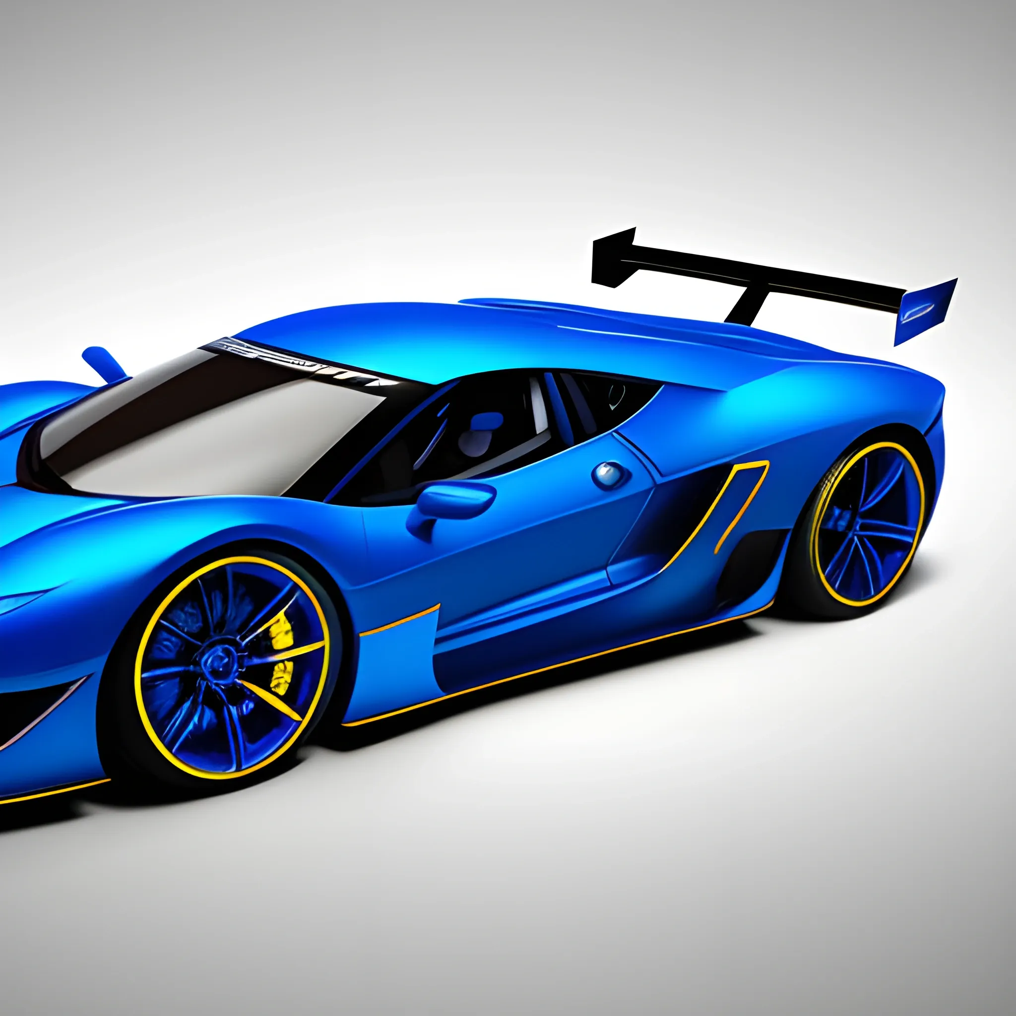 portrait photography, realistic, highly detailed, super car, blue body, racing customized