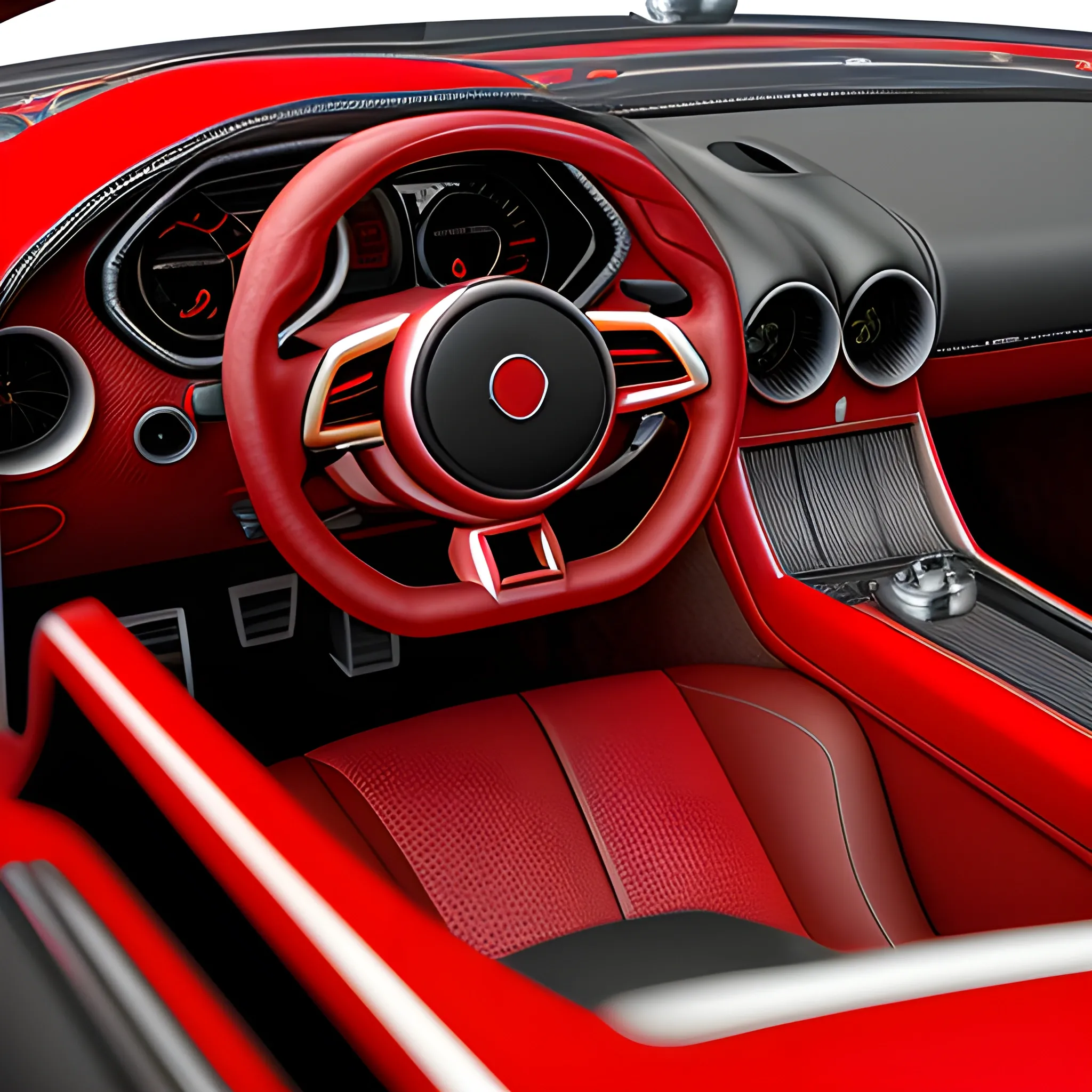 portrait photography, realistic, highly detailed, super car, red body, racing customized