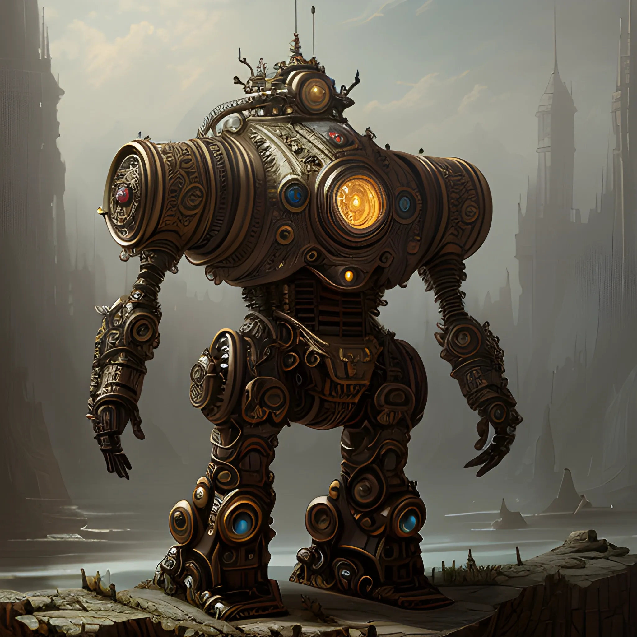 Robot Fantasy Art Concept Portrait Of A Futuristic Robot An Artistic