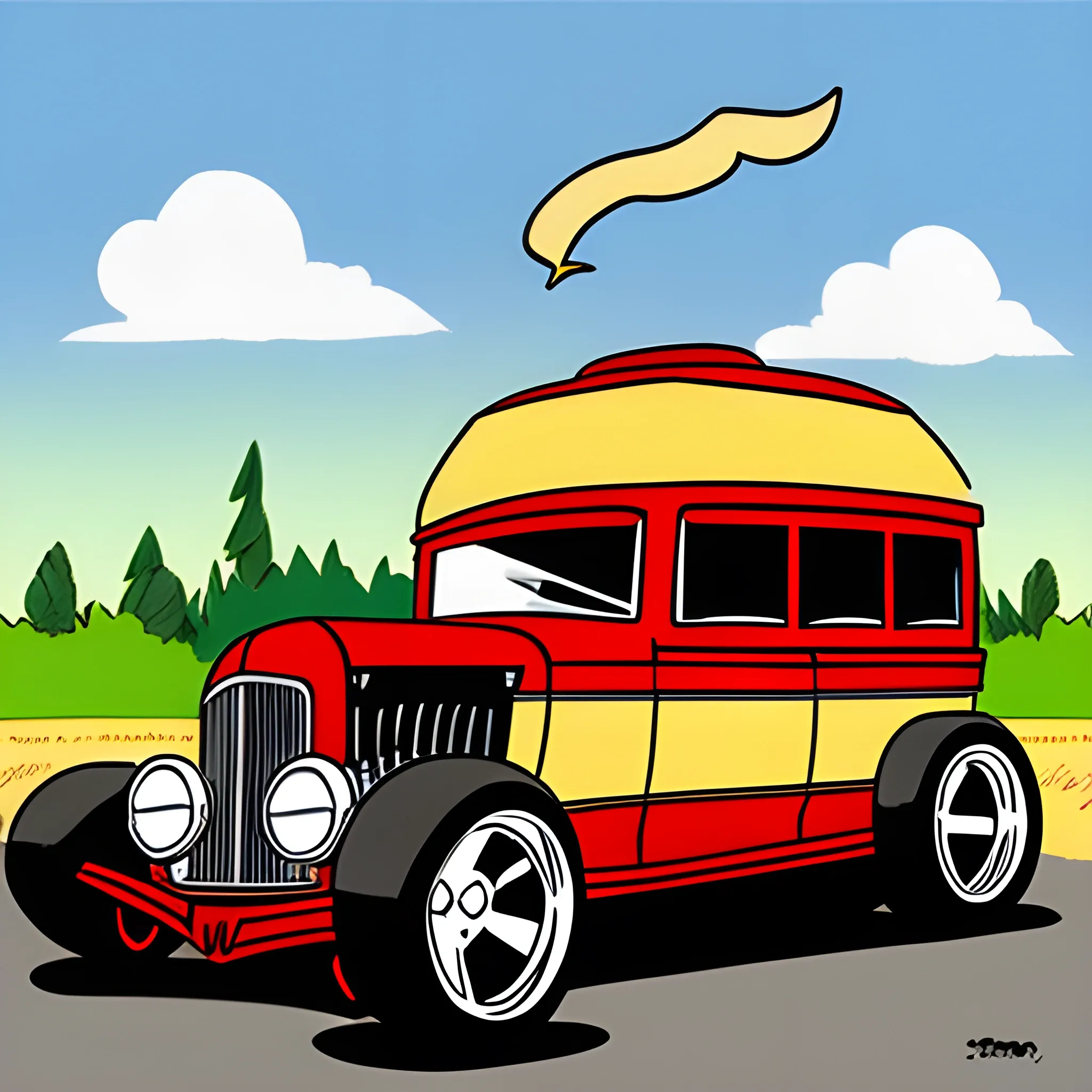 hot rod hearse, Cartoon