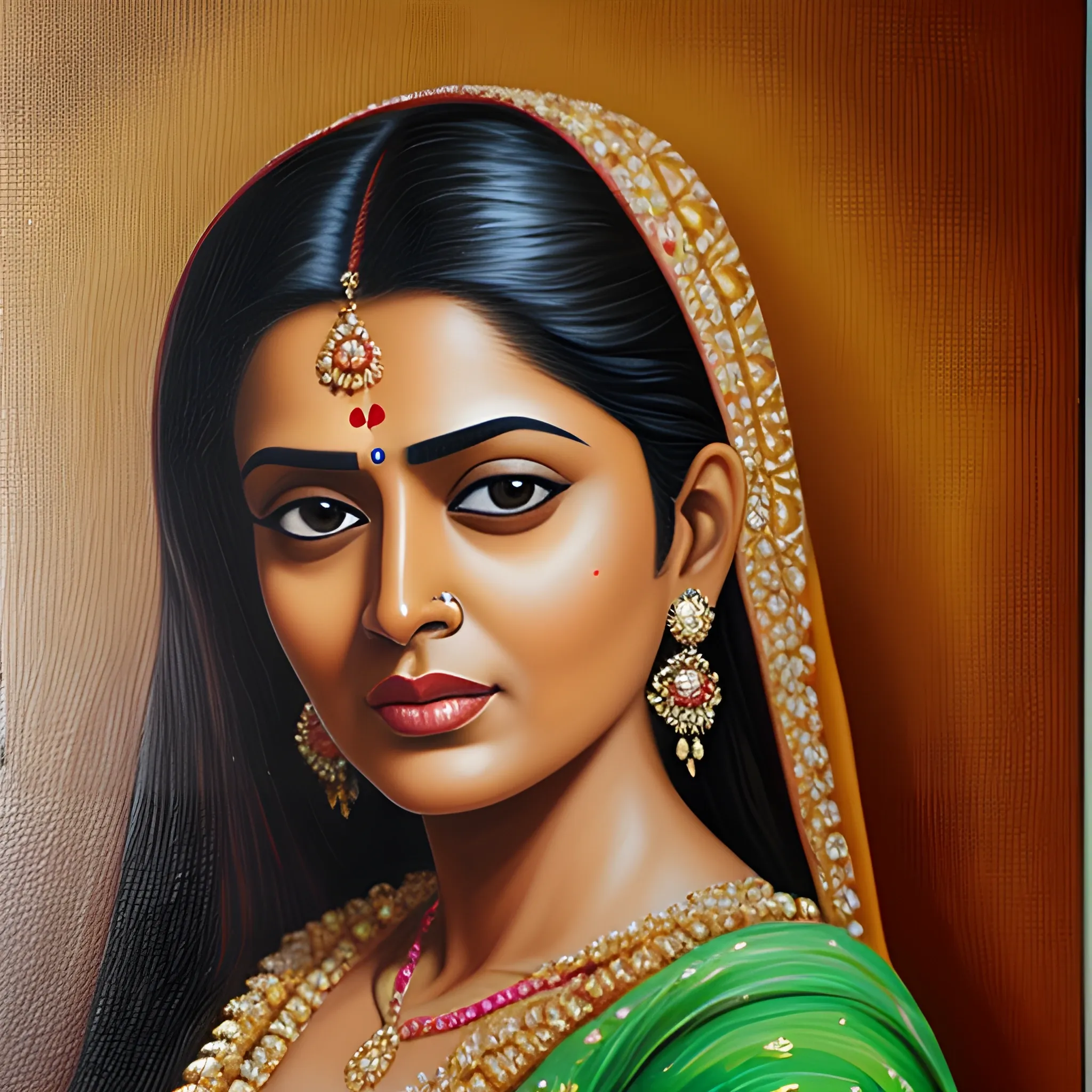 Indian actress, Oil Painting