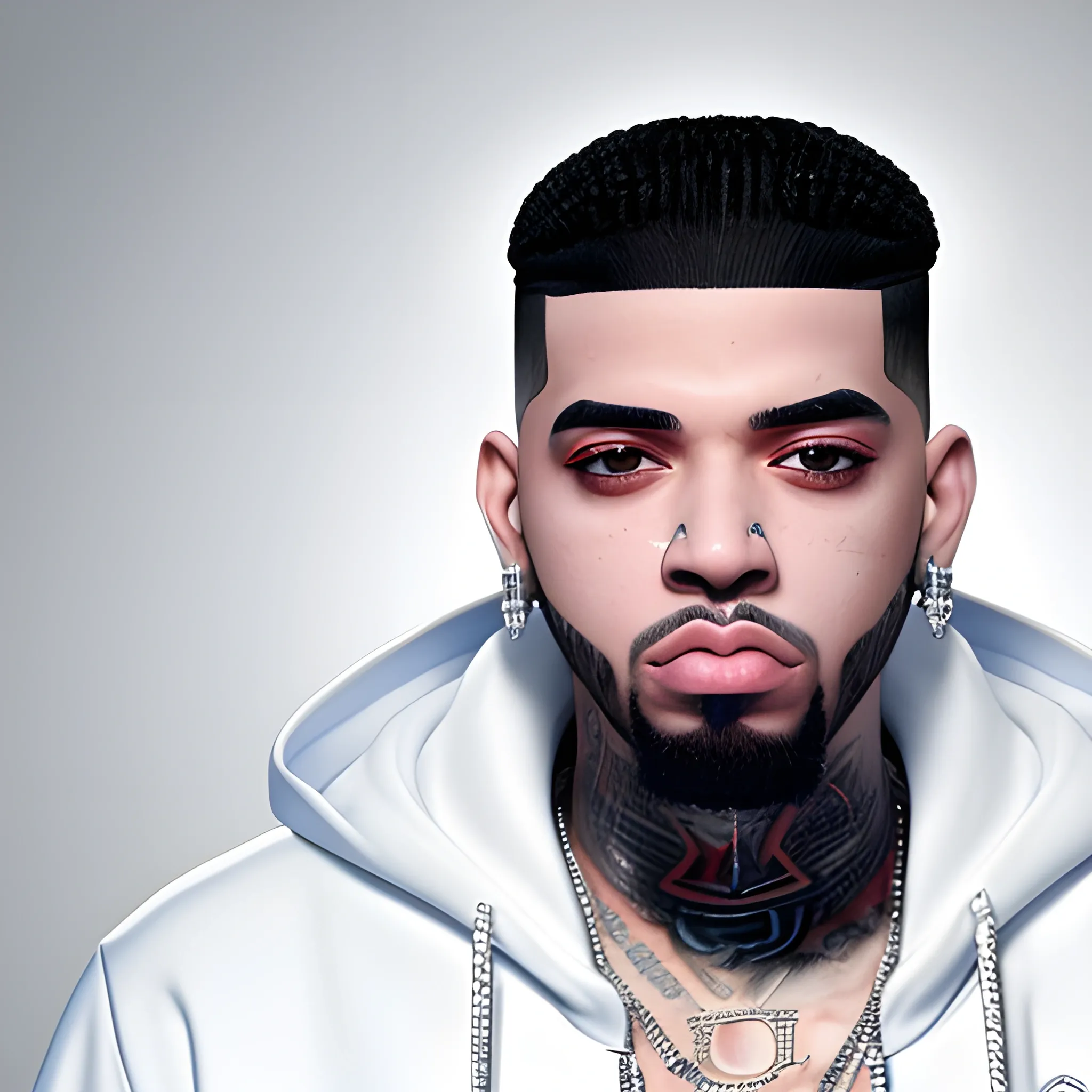 a hyper realistic anuel aa


of rapper white
 as seen in smille